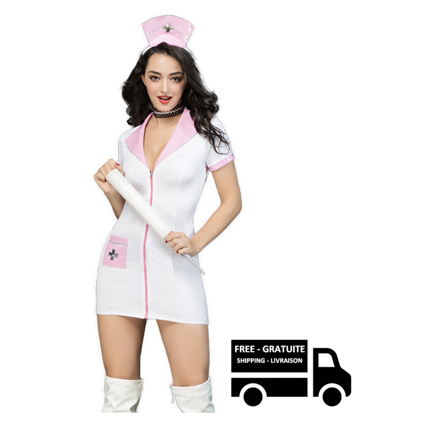 Stimula Lifestyle Lingerie - Sexy Tenue d'infirmière Costume pour Femme Sleepwear Boudoir Nightgown Great Valentine Gift P/M