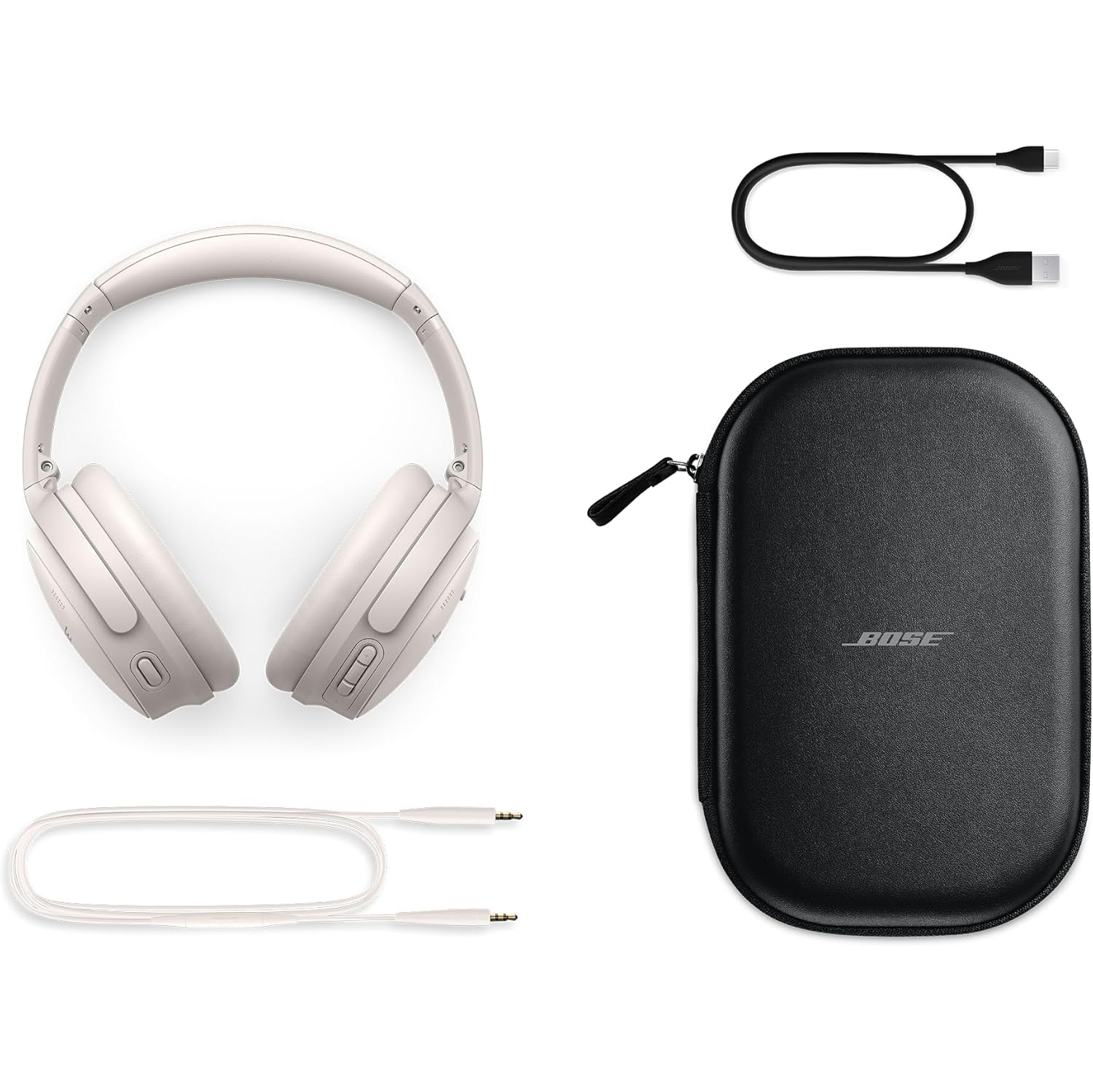 Bose QuietComfort Bluetooth Headphones, Wireless Headphones with Active Over Ear Noise Cancelling and Mic, Deep Bass, Up to 24 Hours of Playtime,