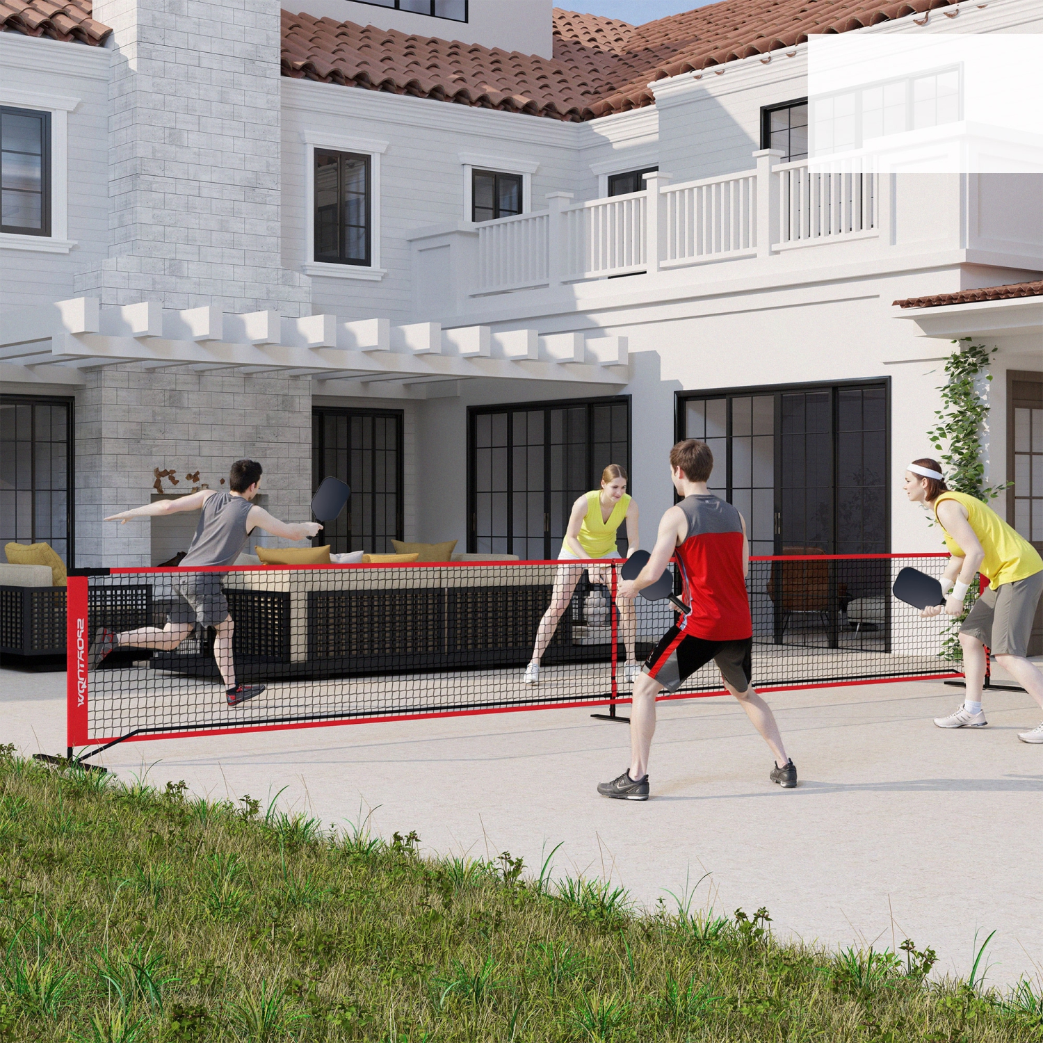 Soozier Pickleball Net Portable Set, Regulation 22 FT Pickleball Set with Net, Ball Collector, Court Marking Kit, Pickle Balls, Carrying Bag for