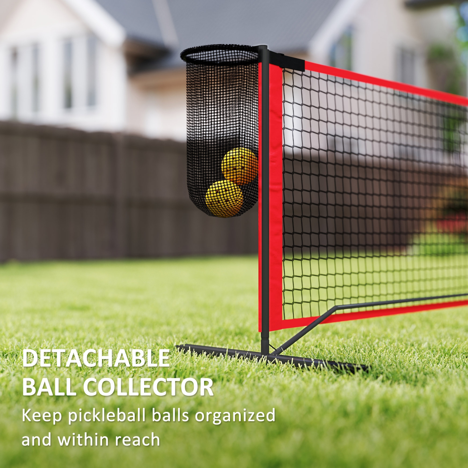 Soozier Pickleball Net Portable Set, Regulation 22 FT Pickleball Set with Net, Ball Collector, Court Marking Kit, Pickle Balls, Carrying Bag for