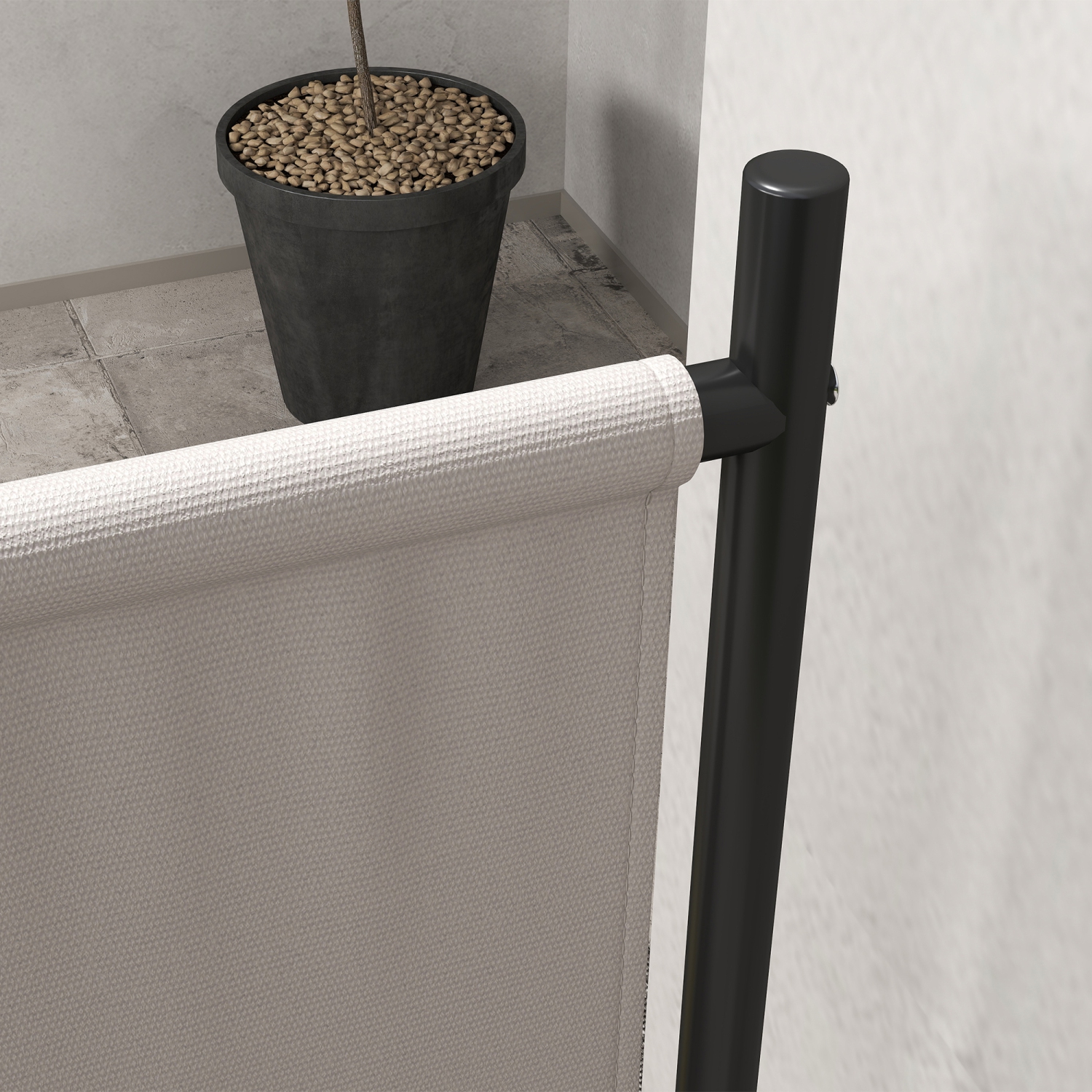 Outsunny 4 Panel Folding Room Divider with Lockable Wheels, 5.6ft Rolling Privacy Screen, Portable Freestanding Room Partition Separator for Home