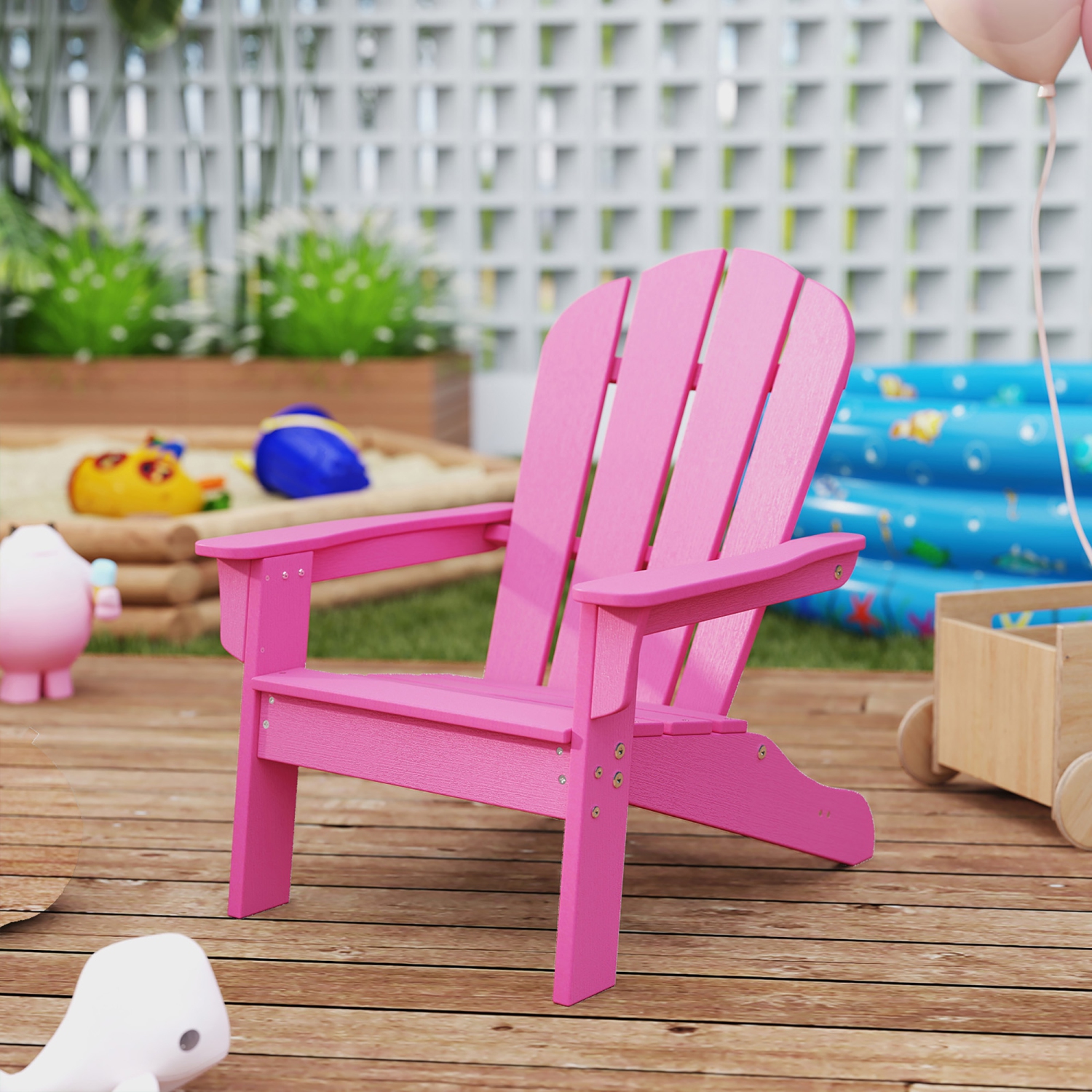 Gymax 2PCS Kid's Adirondack Chair All-Weather HDPE Toddler Lawn Chair w/ Ergonomic Design