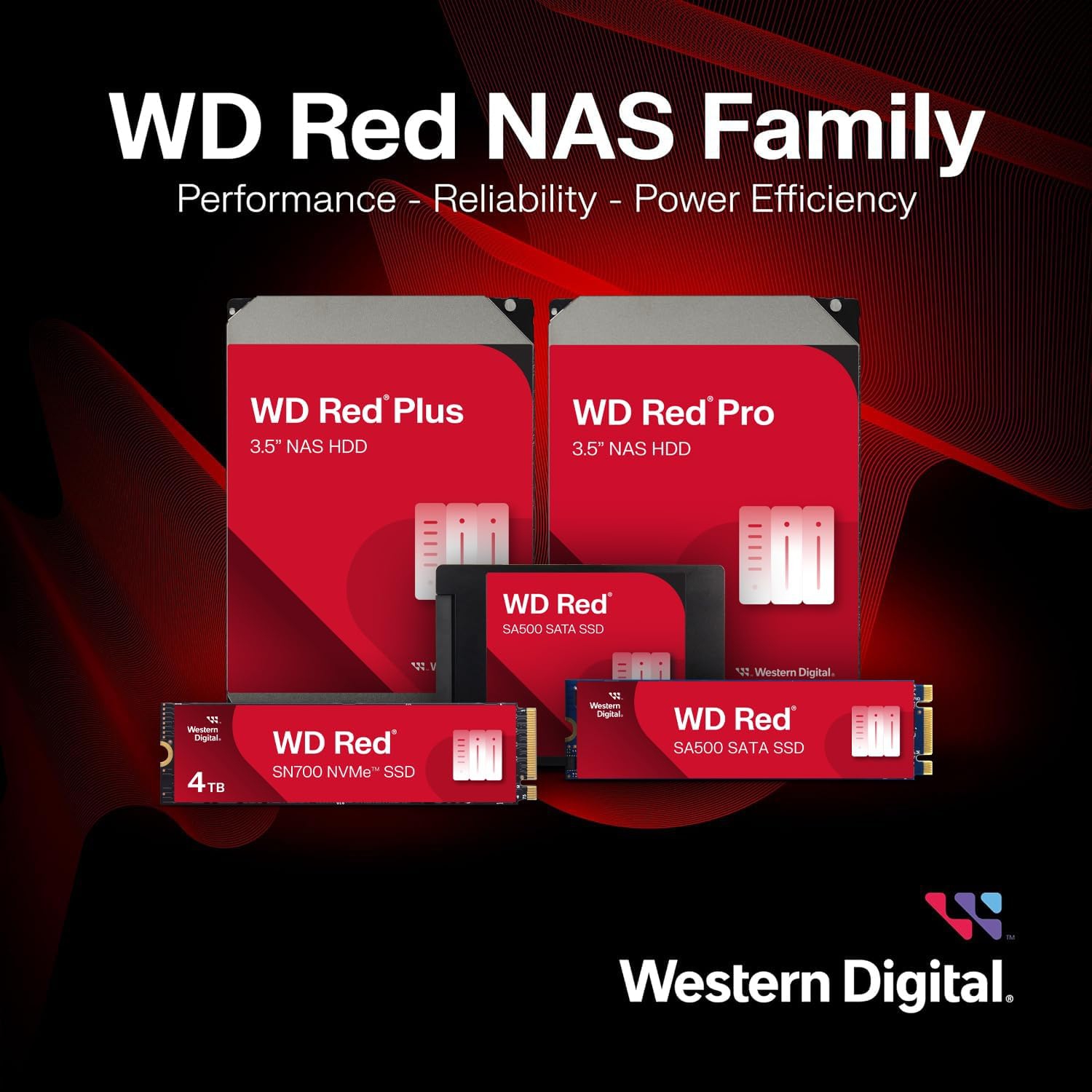 HDD de disque dur interne WD Red Plus NAS de Western Digital 4 To - 5400 tr/min, SATA 6 Go/s, CMR, mémoire cache 256 Mo,