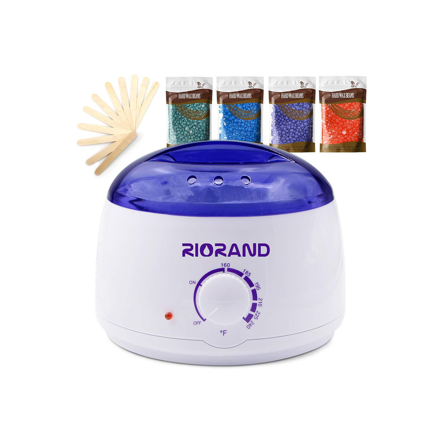 Trousse d'épilation pour chauffe-cire RioRand avec haricots à cire dure et applicateurs de cire
