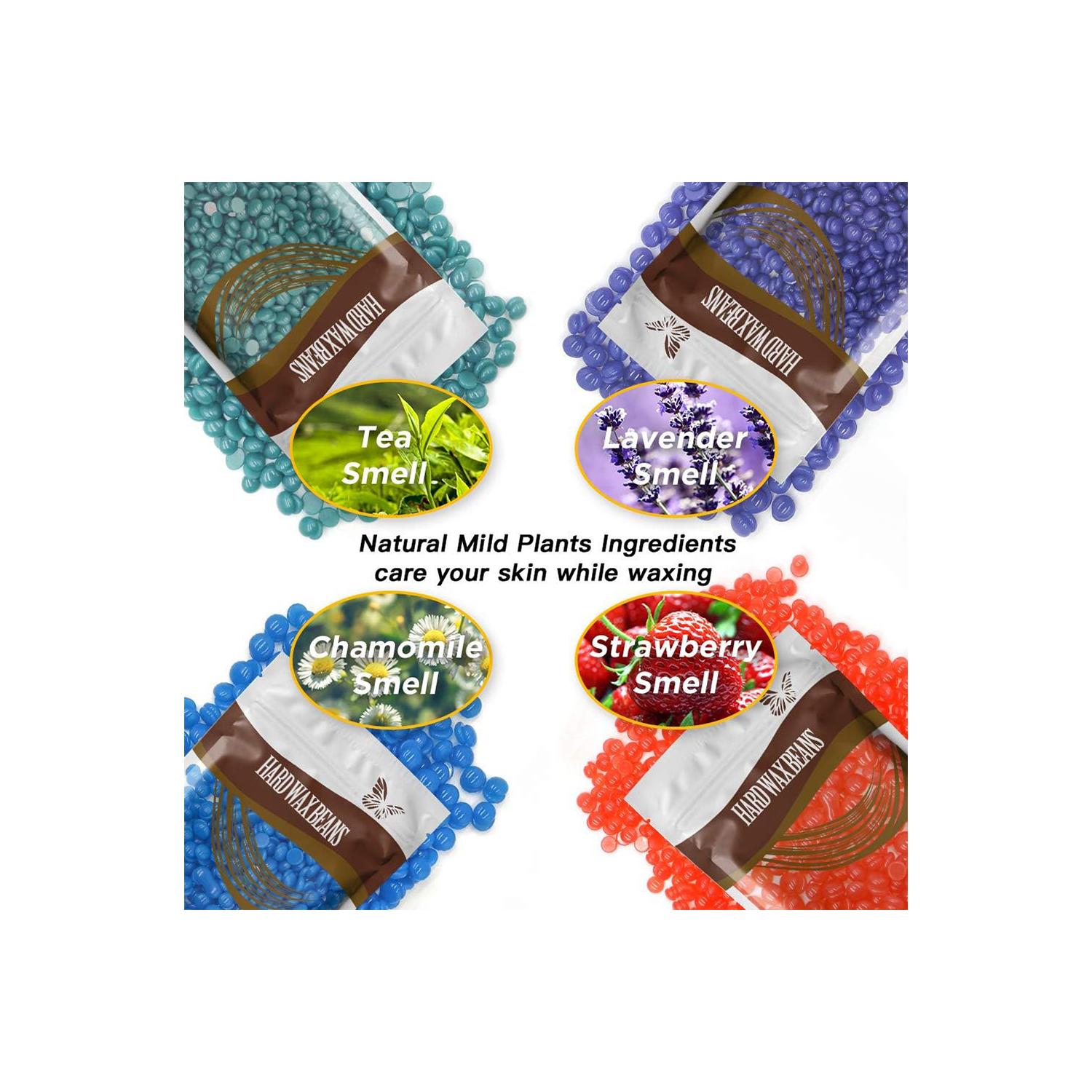 Trousse d'épilation pour chauffe-cire RioRand avec haricots à cire dure et applicateurs de cire