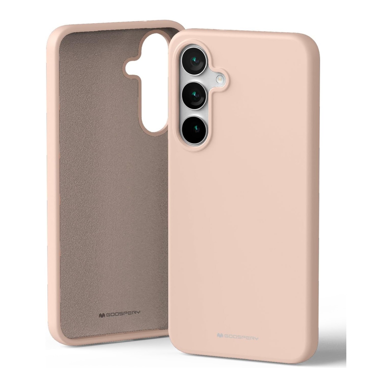 TopSave Goospery Liquid Silicone Gel Rubber Full Body Protection Cover Case For Samsung Galaxy S25 Plus 6.7-inch, Pink Sand