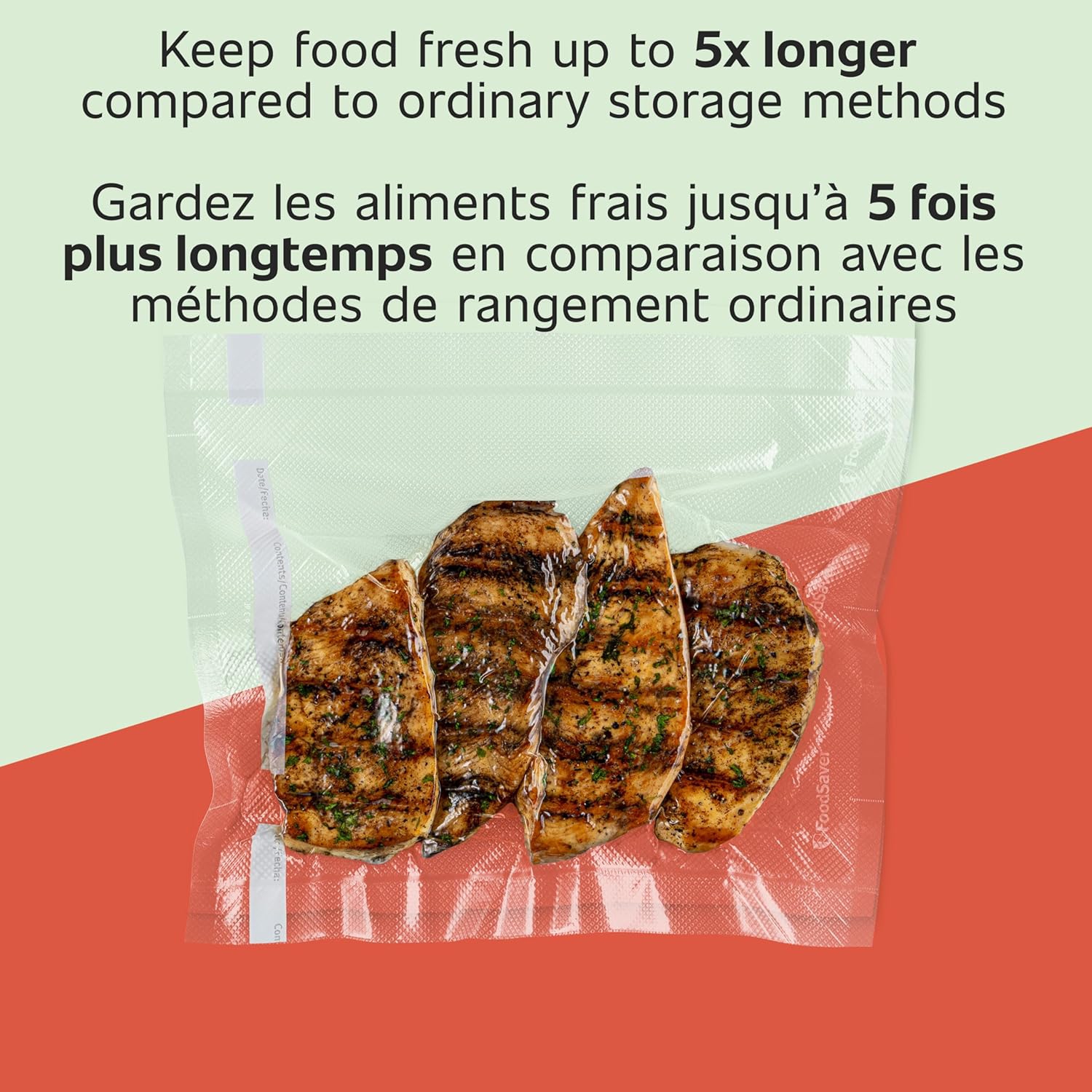 FoodSaver - 2 Pack Vacuum Sealer Rolls, 8in x 20ft, BPA Free