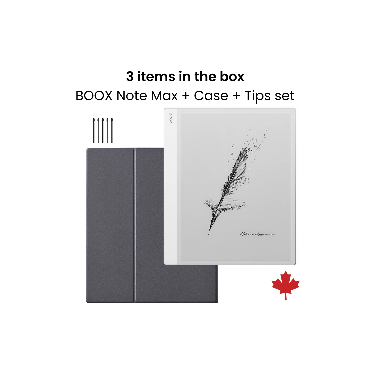 BOOX Note Max 13.3-inch Monochrome E-ink Tablet + Original Cover Case + Pen Tips