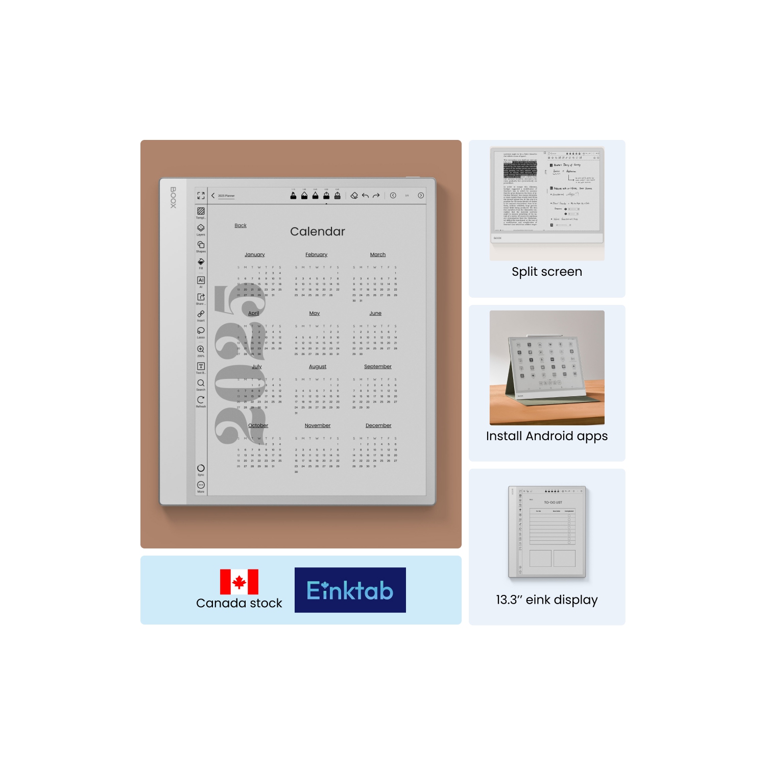 BOOX Note Max 13.3-inch Monochrome E-ink Tablet + Original Cover Case + Pen Tips