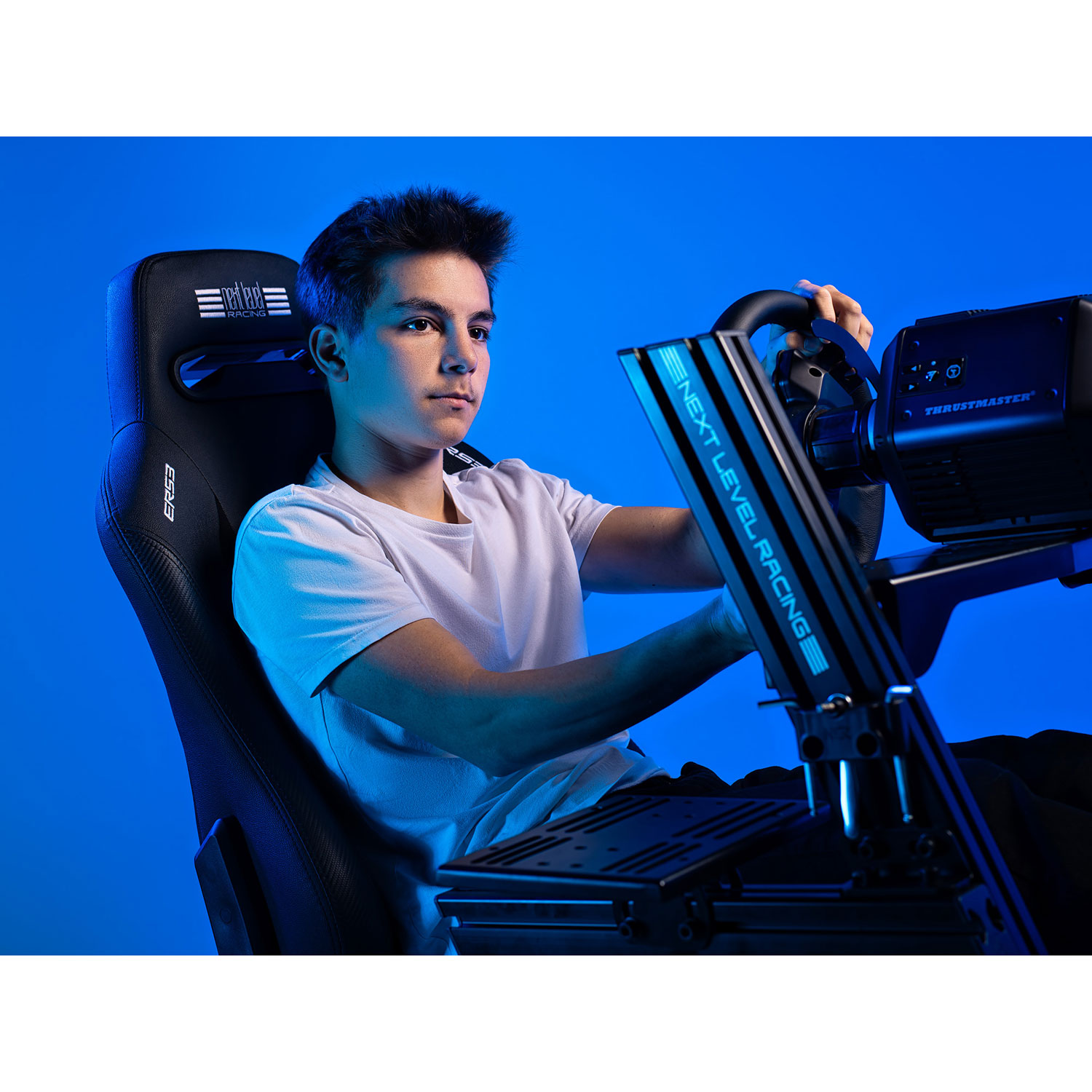 Siège de course inclinable en cuir de PU et en suède ERS3 Elite de Next Level Racing - Noir