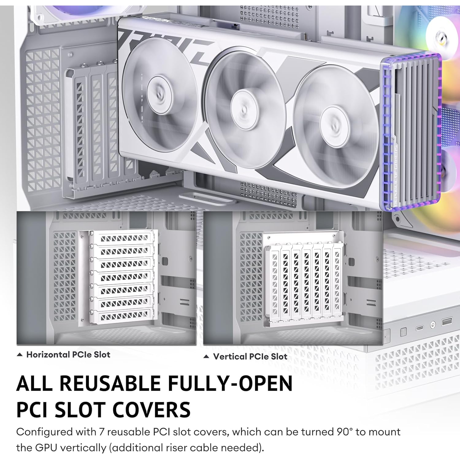 Antec C7 ARGB blanc, prise en charge du processeur graphique RTX 40, 4 ventilateurs 120&nbsp;mm ARGB PWM inclus