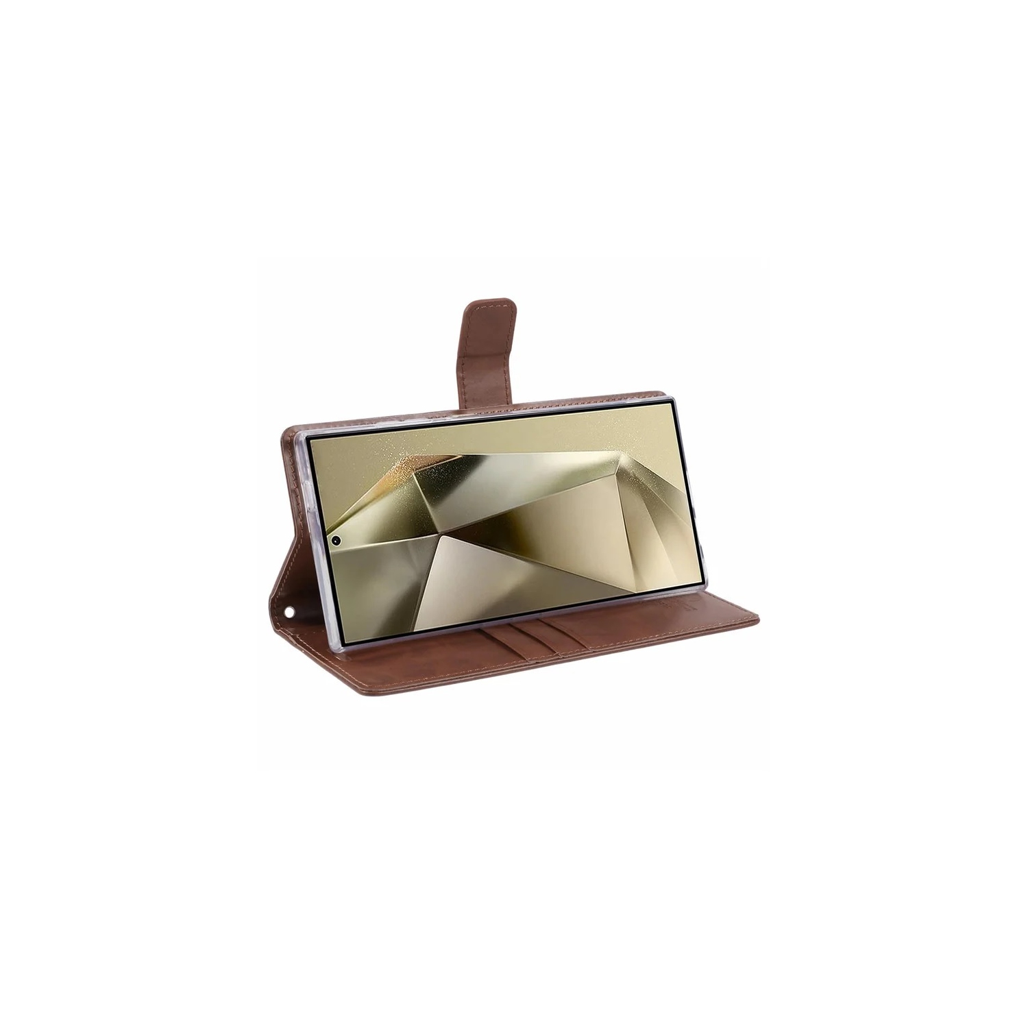 TopSave Goospery – Fente pour carte BLUEMOON avec pince magnétique, portefeuille folio en cuir, rabat pour Samsung Galaxy S25 Ultra 6,9&nbsp;po, brun
