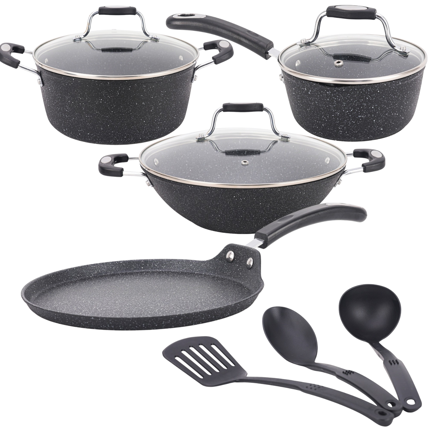 Verka 10-Piece StoneTec Non-Stick Cookware Set