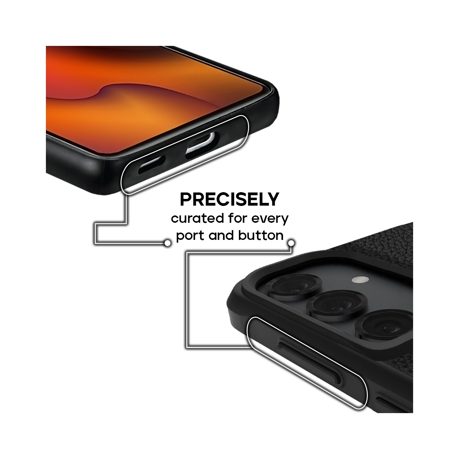 Étui antichoc en cuir végétalien d'Adreama pour Galaxy S25 Plus de Samsung