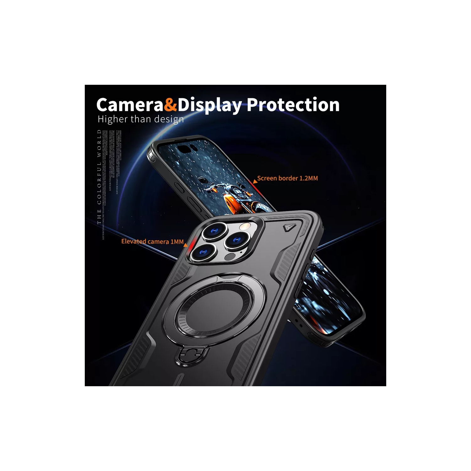 [CS] Étui antichoc avec béquille Magsafe avec anneau pour iPhone 12/12 Pro, gris