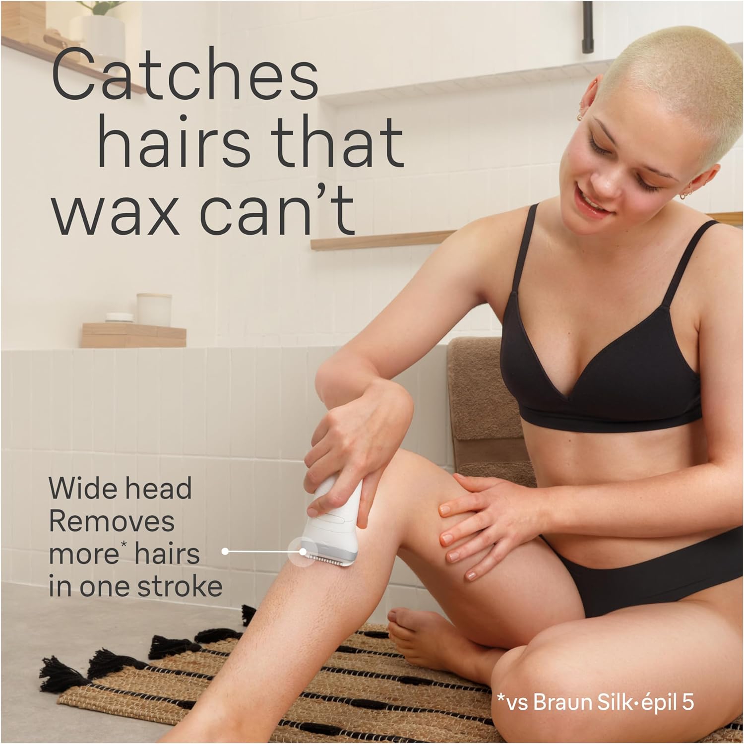 Braun Silk-épil 7 Epilator, Wet and Dry, Wide Head, Includes Shaver Head and Trimmer Comb