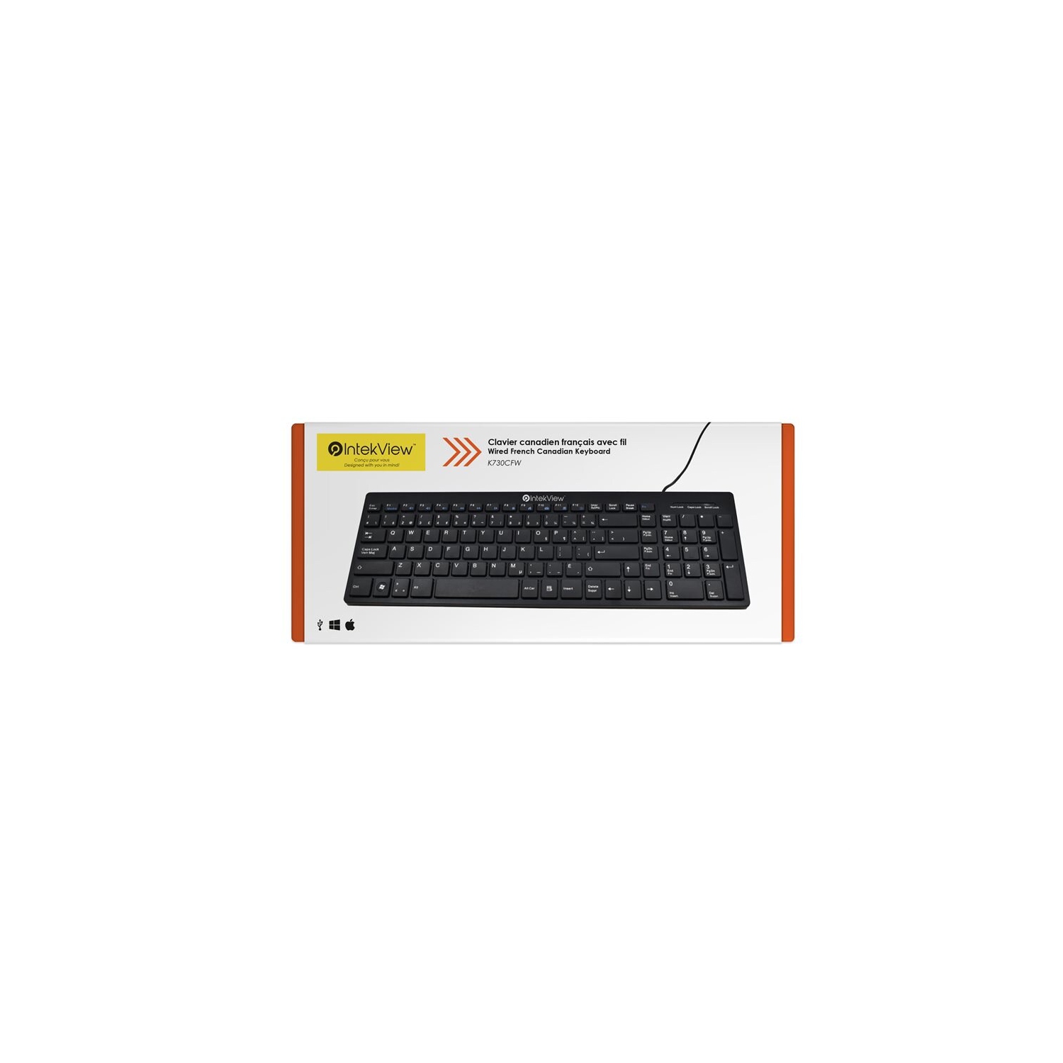 NU-TONE Wired IntekView Slim Keyboard V.2 French Canadian-(K730CFW)