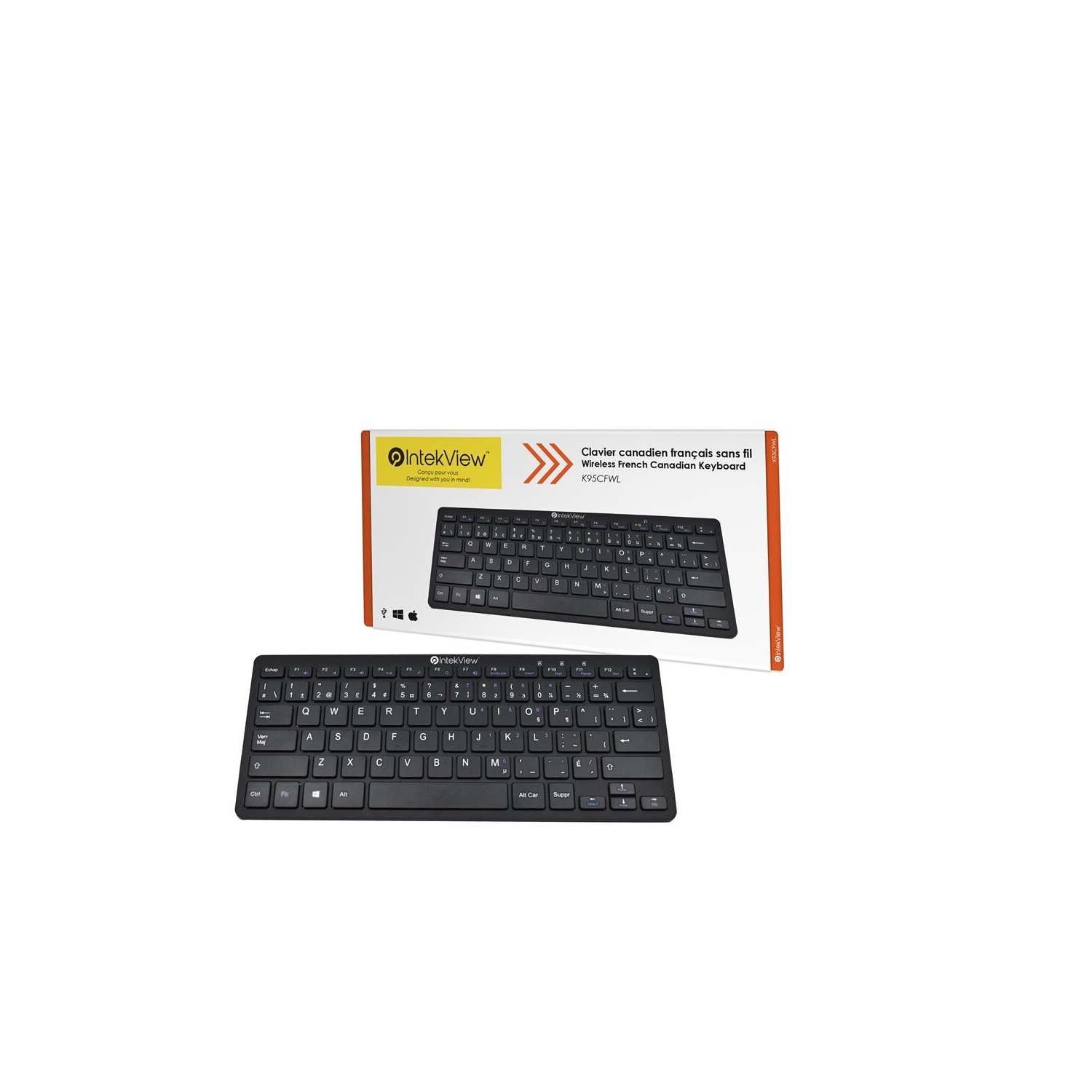 Mini-clavier sans fil IntekView de NU-Tone français canadien 11-(K95CFWL )