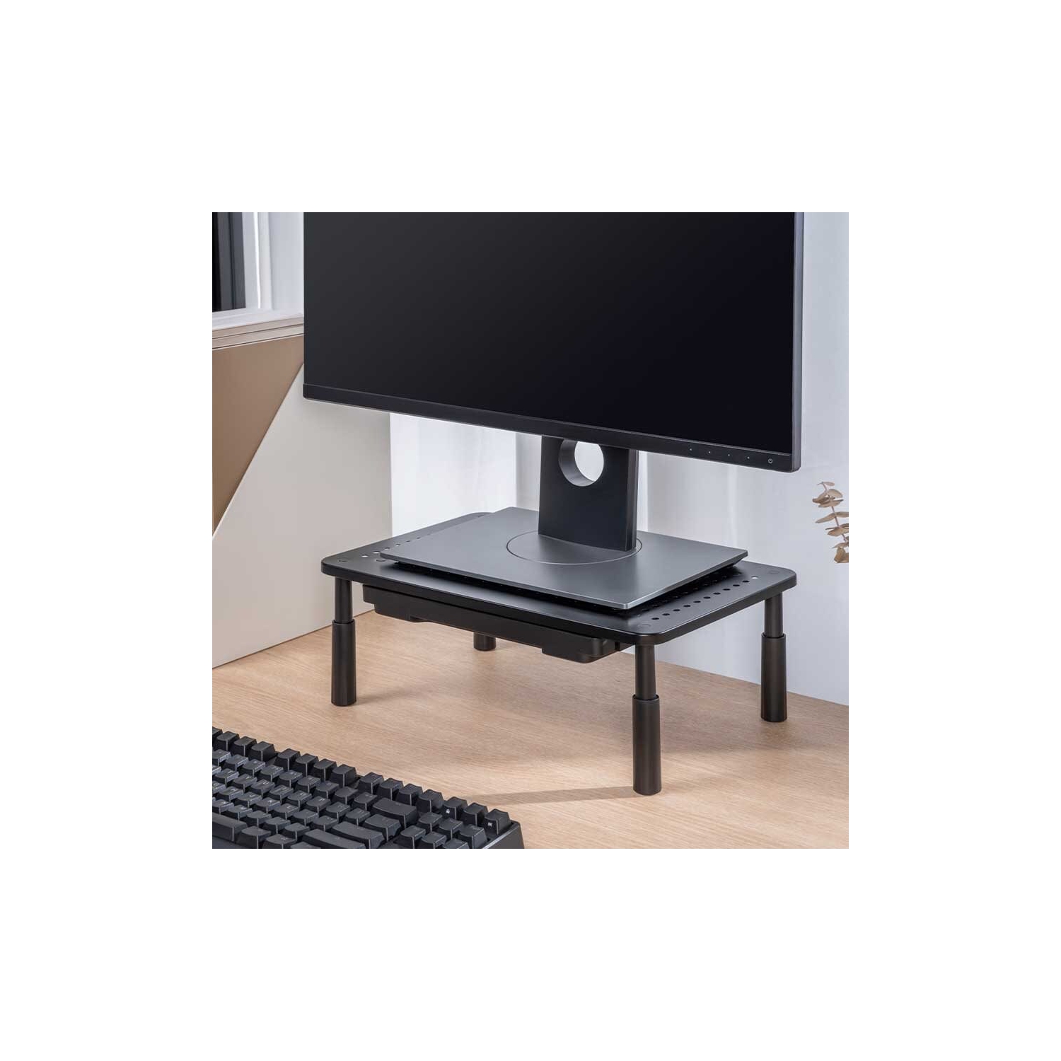 Nu-Tone Height Adjustable Computer Stand with Drawer-