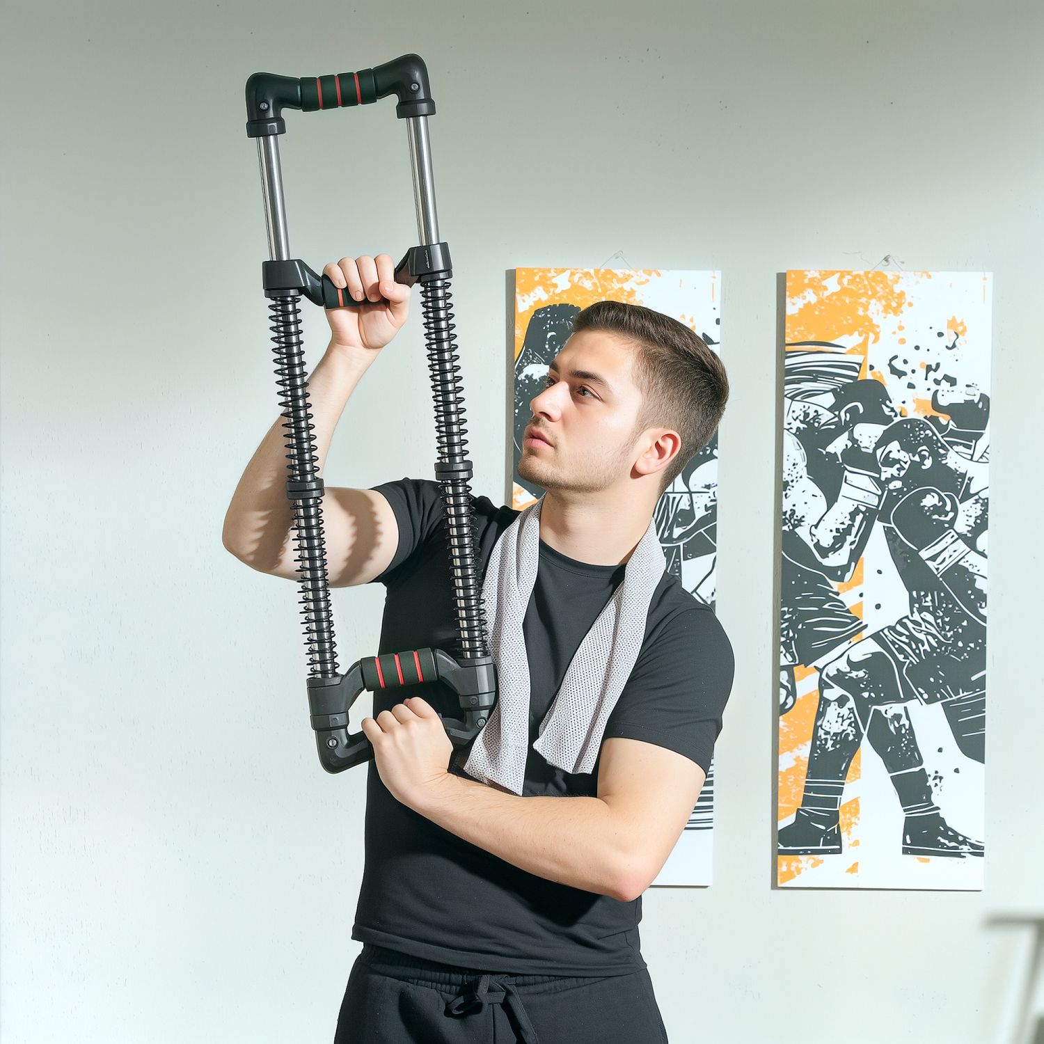 Soozier Chest Expander, Arm Chest Exerciser with 22-110 lbs Adjustable Spring Resistance for Men and Women Home Gym, Office or Travel Workout