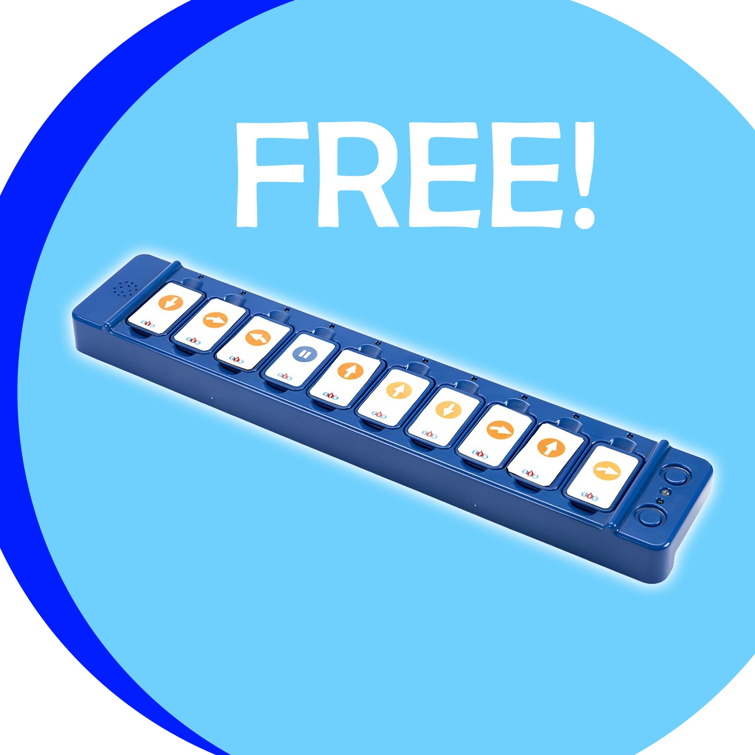 TTS Blue-Bot Programmable & Rechargeable Robot with 3 Activity mats and FREE Tactile Code Reader, STEM Learning Coding Robotics Classroom Bundle Set