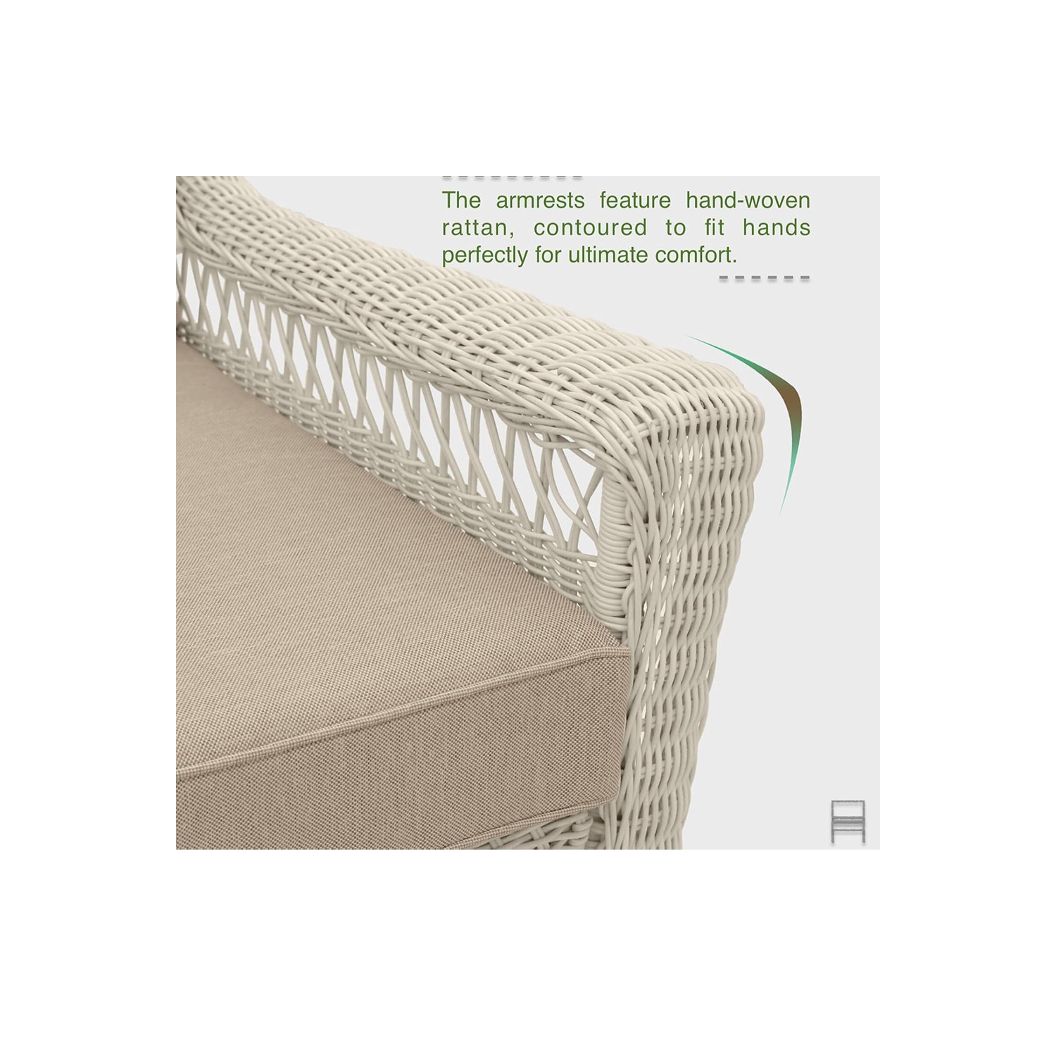 Krikacy 5PCS HDPE Wicker Bistro Set with Ottoman and End Table(Beige Cushions)