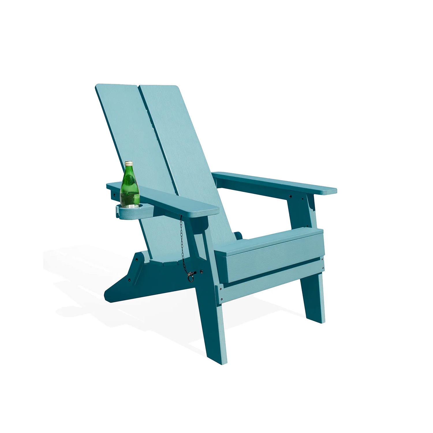 Fauteuil pliant moderne Adirondack en polymère Krikacy avec porte-gobelet - Sarcelle