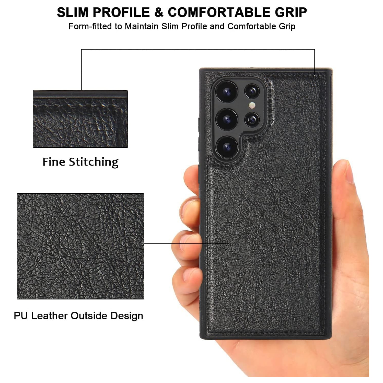 «&nbsp;GROS SOLDE&nbsp;» Étui en cuir pour S24 ULTRA de Samsung, étui souple et mince en cuir PU de luxe durable et antirayure