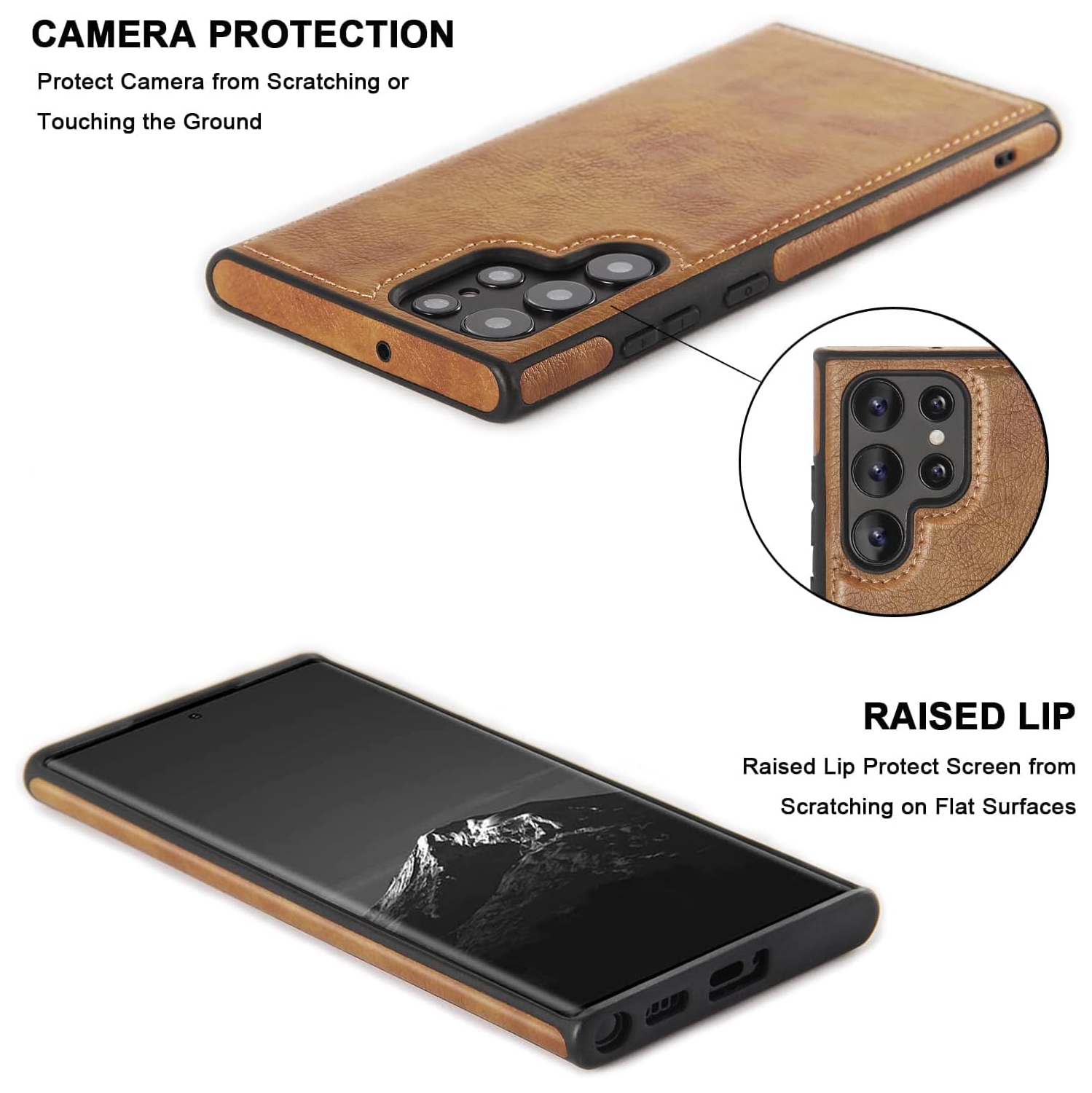 « GROS SOLDE » Étui en cuir pour S24 ULTRA de Samsung, étui souple et mince en cuir PU de luxe durable et antirayure