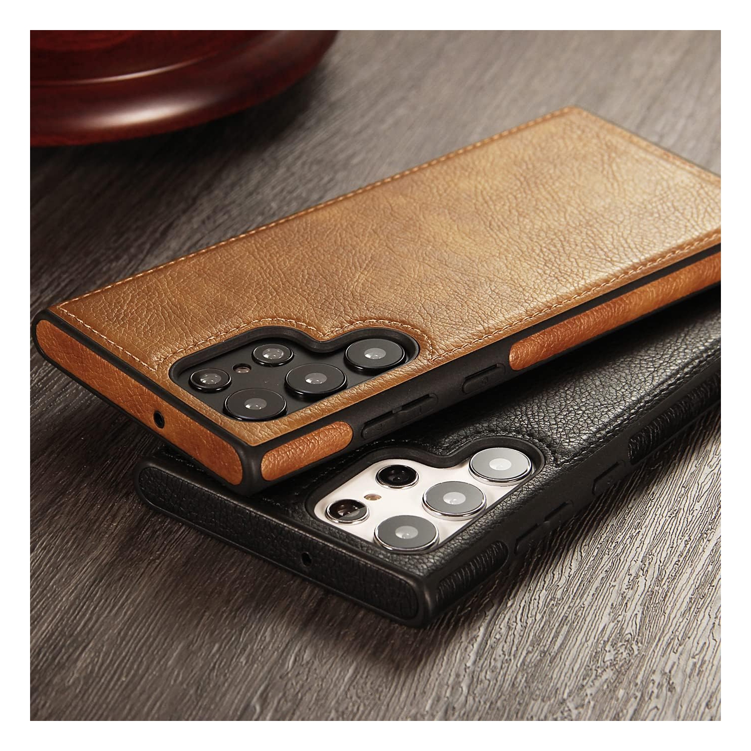 « GROS SOLDE » Étui en cuir pour S24 ULTRA de Samsung, étui souple et mince en cuir PU de luxe durable et antirayure