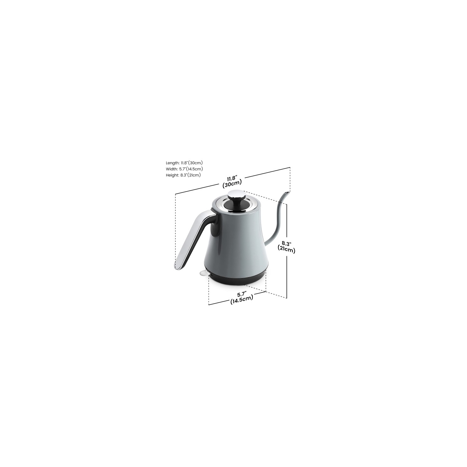 Gooseneck Electric Kettle, 1000W Stainless Steel Kettle with Auto Shut-Off, Boil-Dry Protection