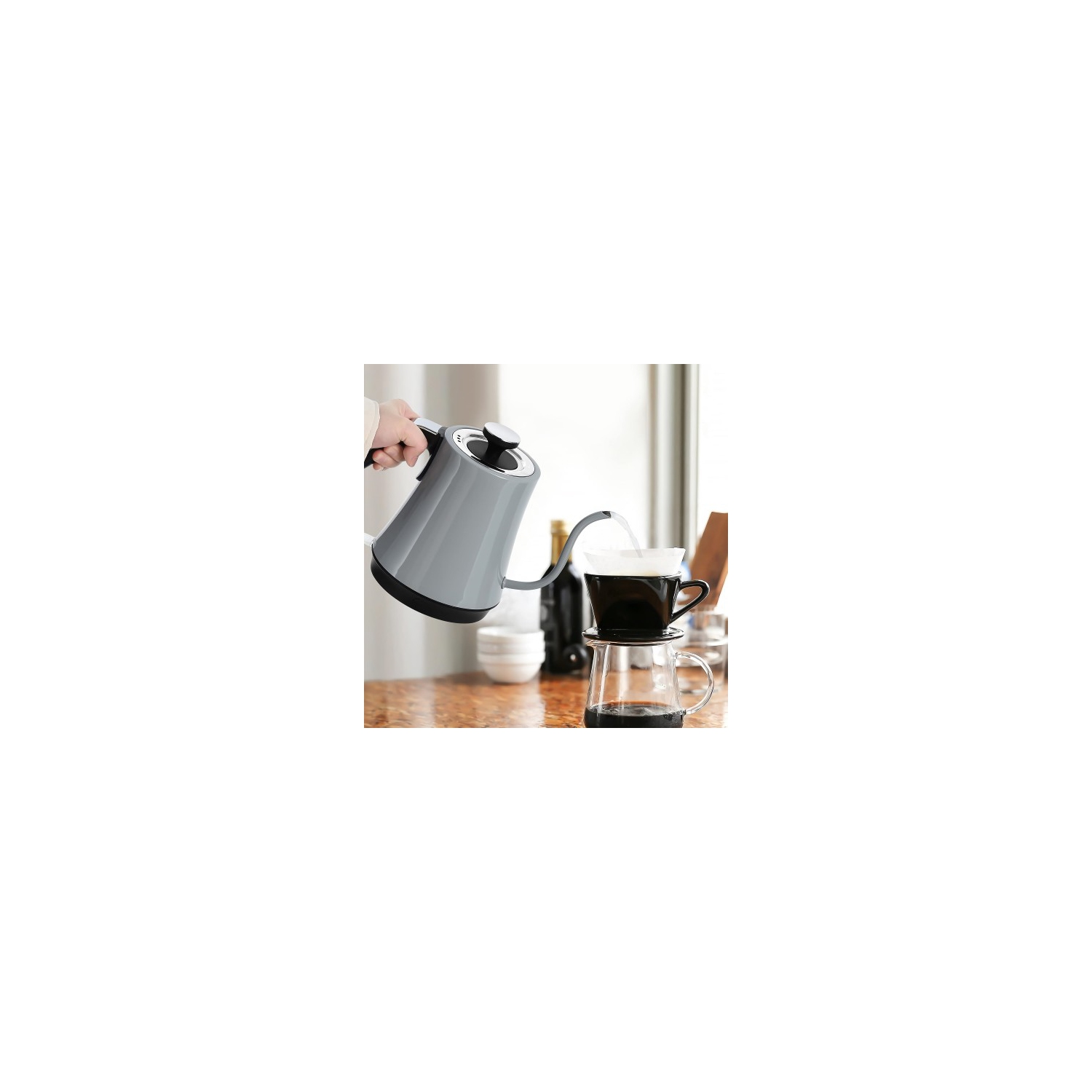 Gooseneck Electric Kettle, 1000W Stainless Steel Kettle with Auto Shut-Off, Boil-Dry Protection