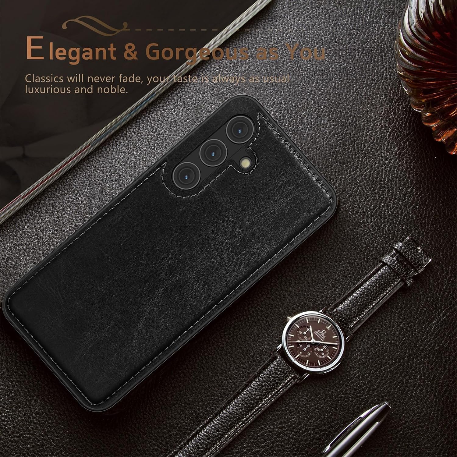 «&nbsp;GROS SOLDE&nbsp;» SAMSUNG S24 PLUS, étui en cuir, étui souple et mince en cuir PU de luxe antirayure durable