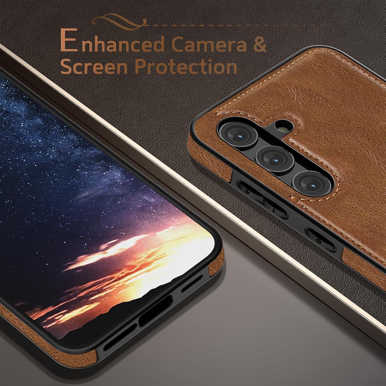 «&nbsp;GROS SOLDE&nbsp;» Étui en cuir pour S24 de Samsung, étui souple et mince en cuir PU de luxe antirayure durable