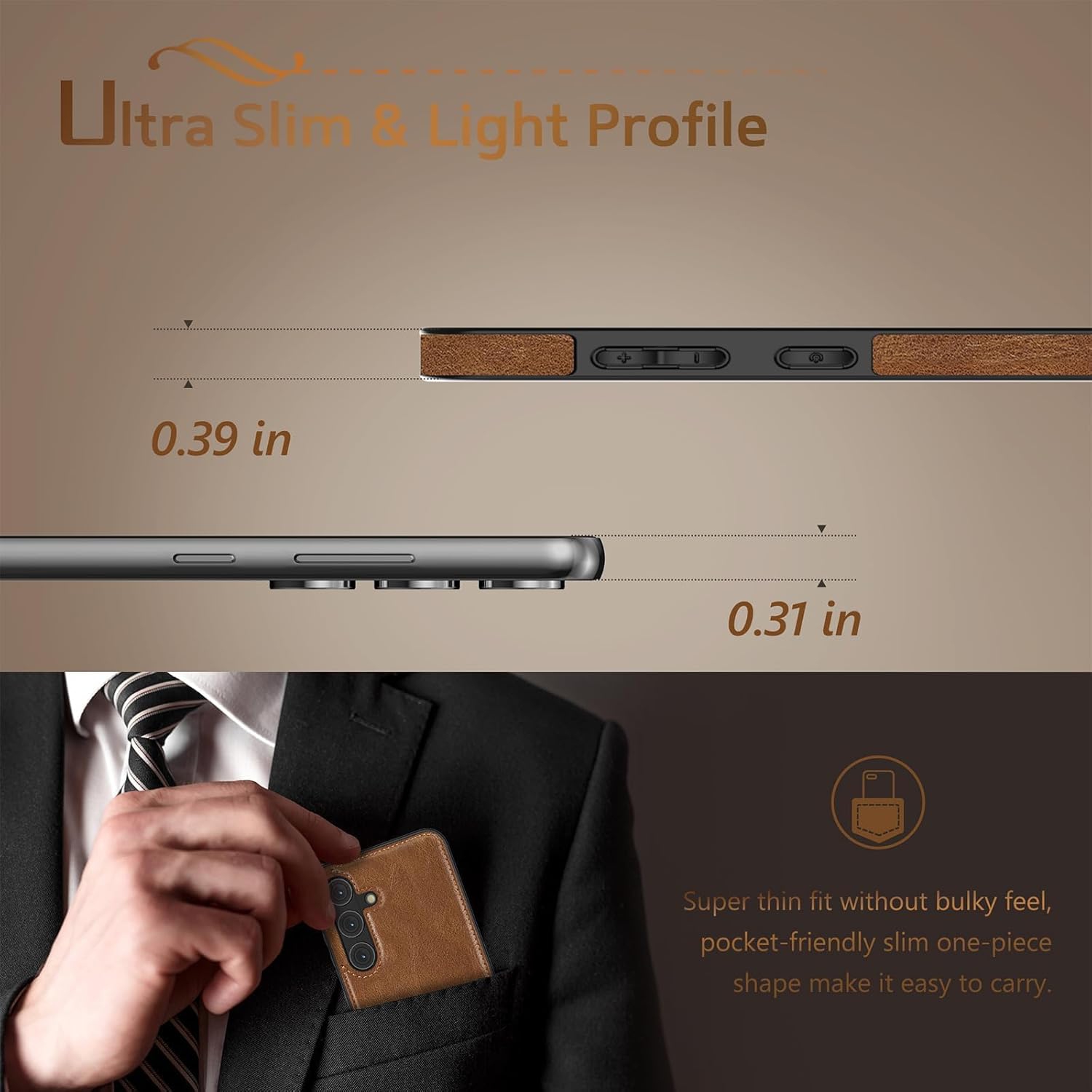 «&nbsp;GROS SOLDE&nbsp;» Étui en cuir pour S24 de Samsung, étui souple et mince en cuir PU de luxe antirayure durable