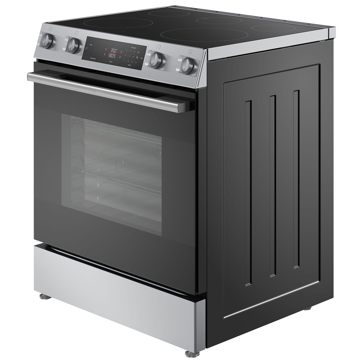 Cuisinière électrique encastrable à convection véritable et friture à l'air 5,8 pi³ 30 po série 100 de Bosch - Inox