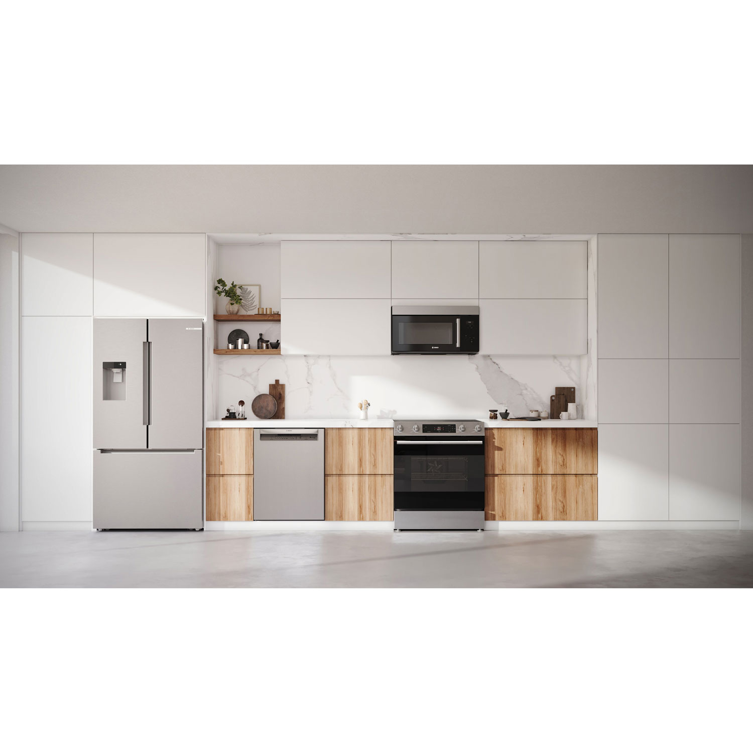 Cuisinière électrique encastrable à convection véritable et friture à l'air 5,8 pi³ 30 po série 100 de Bosch - Inox