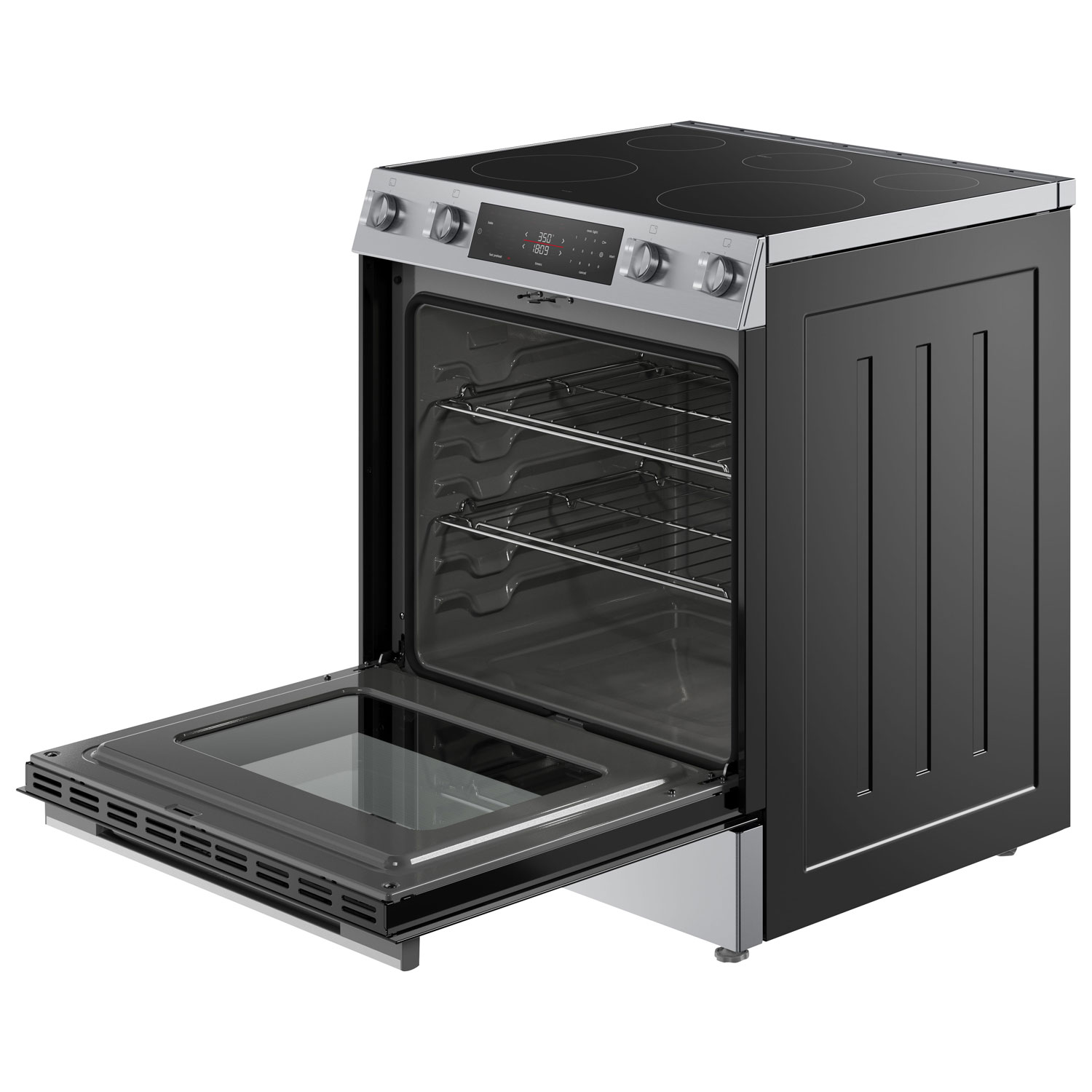 Cuisinière électrique encastrable à convection véritable et friture à l'air 5,8 pi³ 30 po série 100 de Bosch - Inox