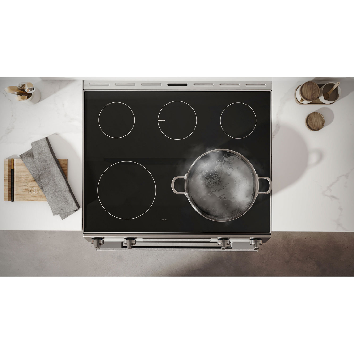 Cuisinière électrique encastrable à convection véritable et friture à l'air 5,8 pi³ 30 po série 100 de Bosch - Inox
