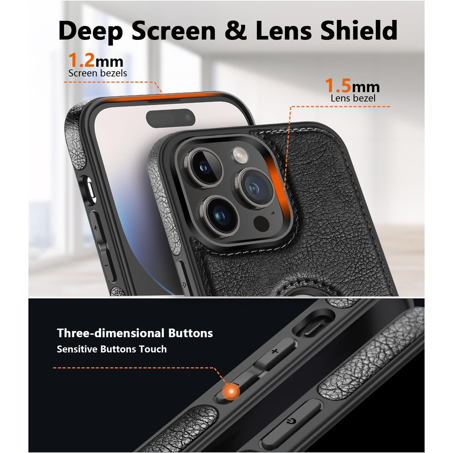 « GROS SOLDE » pour iPhone 13 PRO, étui en cuir, mince souple souple, étui de luxe en cuir PU durable antirayure