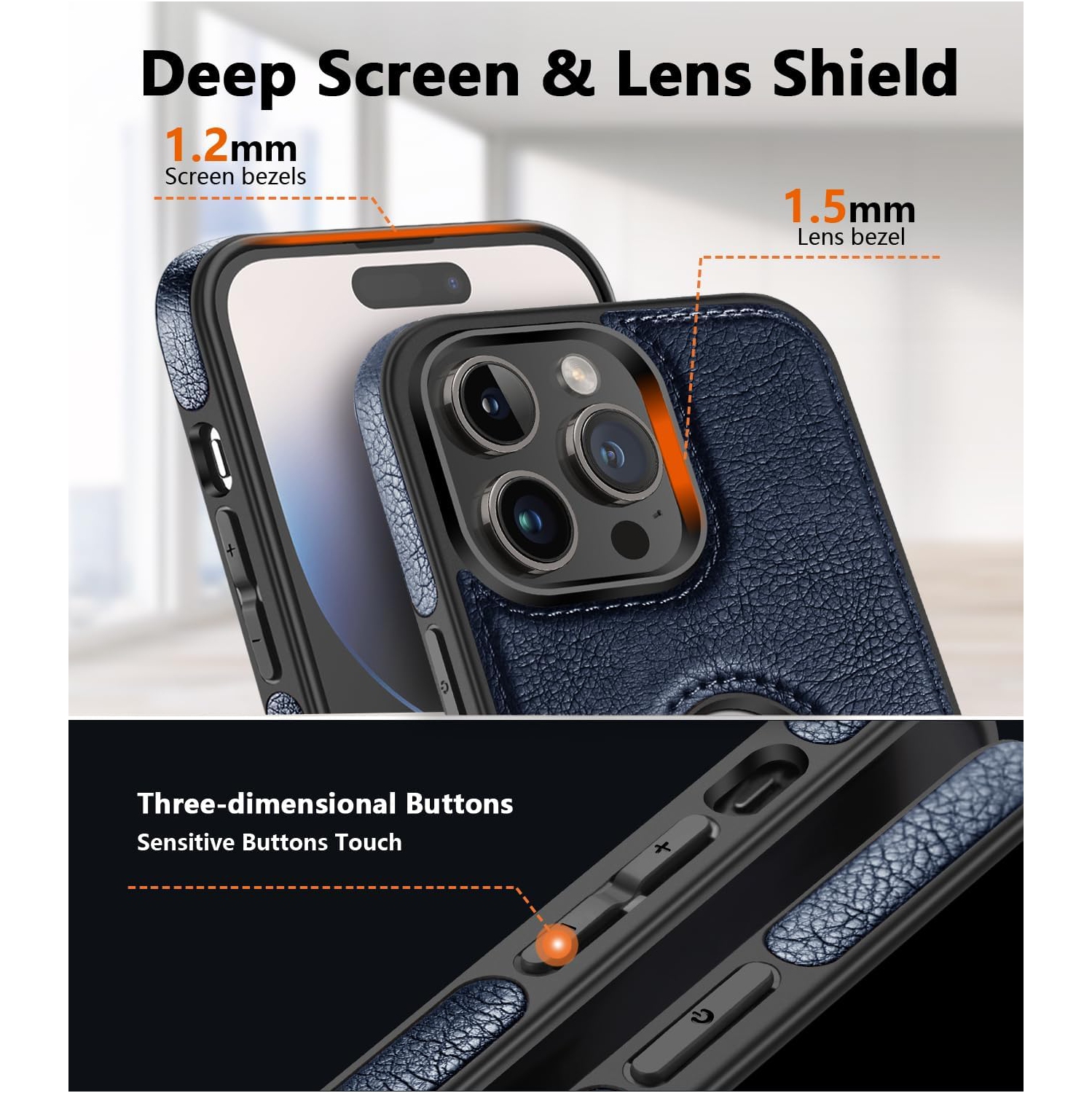 "BIG SALE" For iPhone 13 Pro Max, Leather Case, Thin Flexible Soft Grip Luxury PU Leather Cover Durable Anti-Scratch Full Phone Case