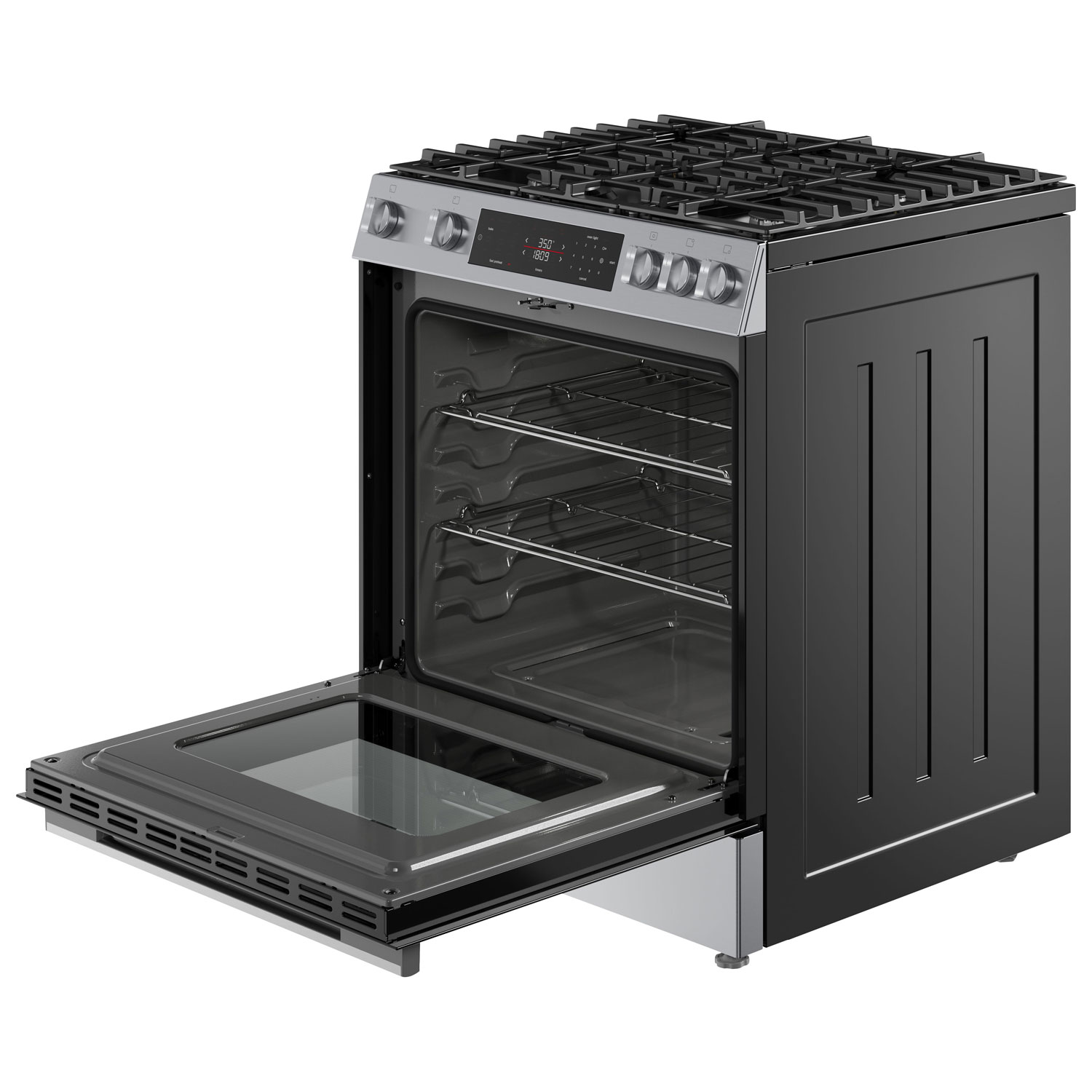 Cuisinière à gaz autonome convection véritable friture air chaud 5,8 pi³ 30 po série 100 de Bosch - Acier inoxydable