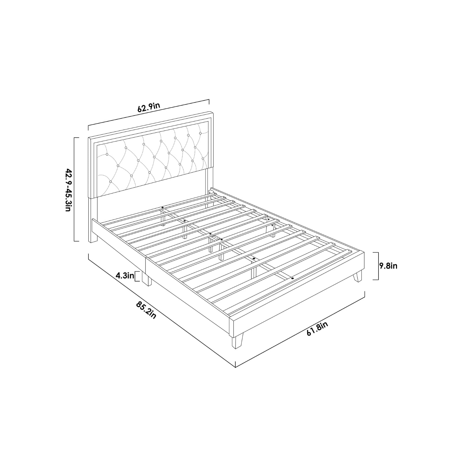 Nairobi - Black Velvet Fabric Bed Frame