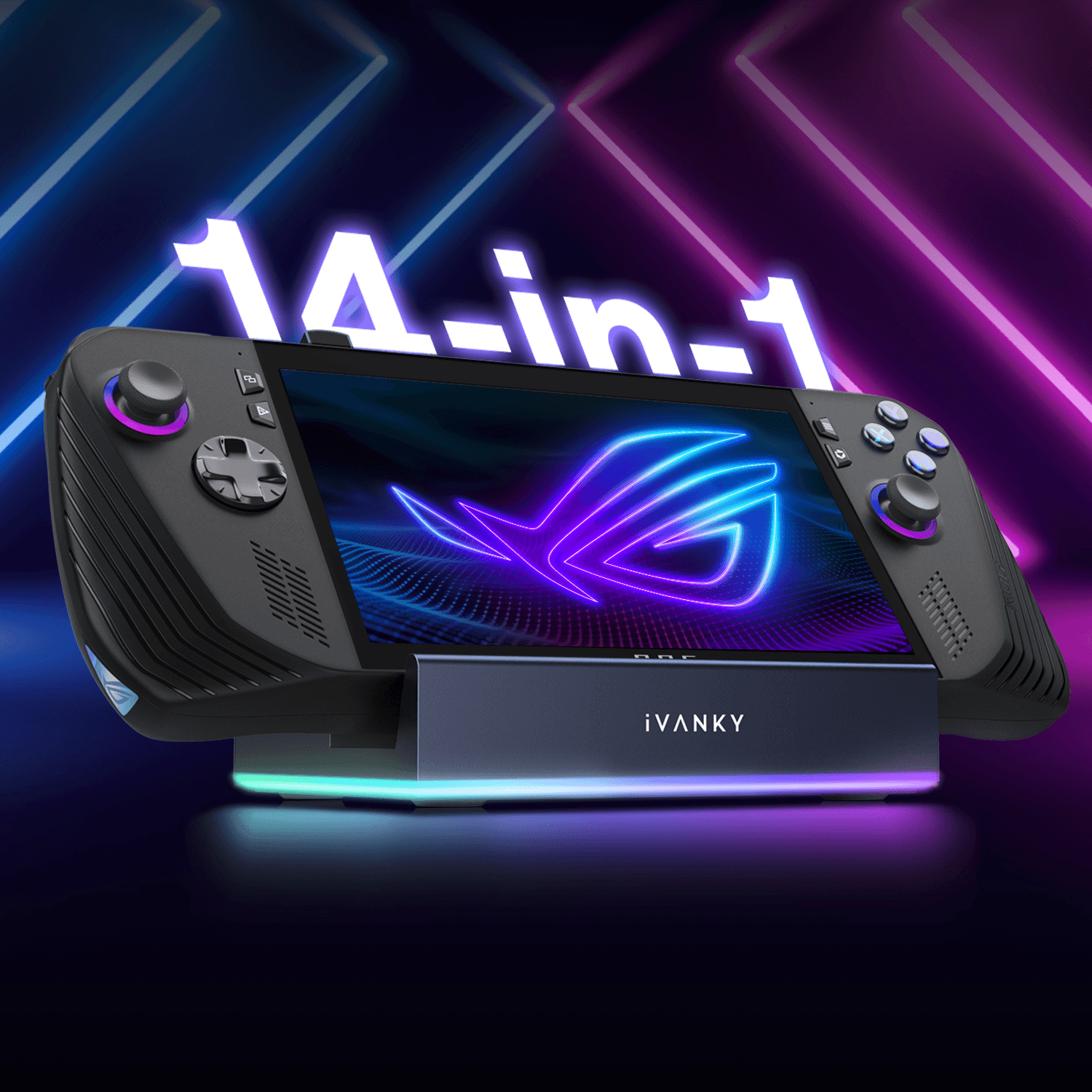 Station d'accueil 14-en-1 4K@120&nbsp;Hz pour Steam Deck OLED/ROG Ally X/Legion Go de Lenovo