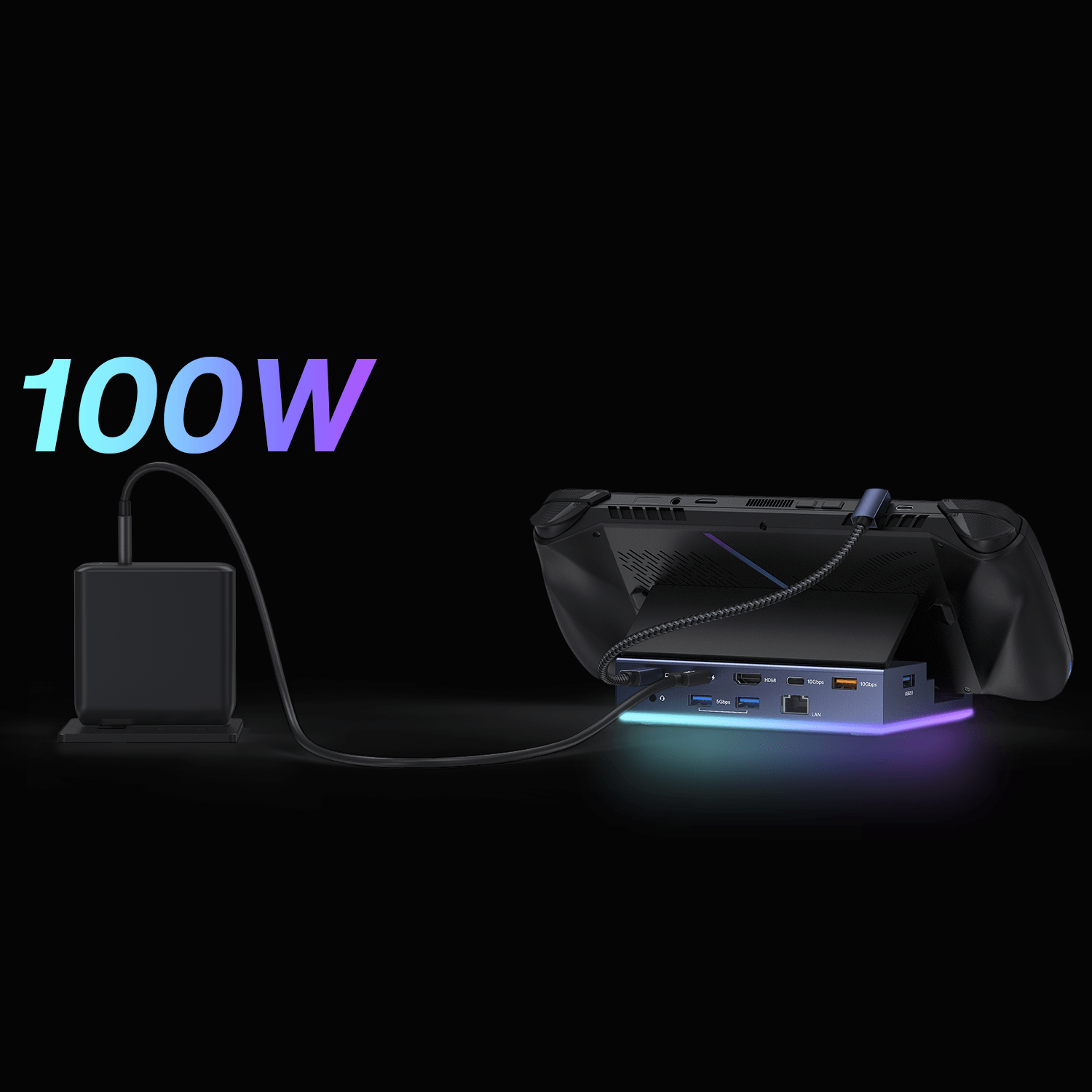 Station d'accueil 14-en-1 4K@120&nbsp;Hz pour Steam Deck OLED/ROG Ally X/Legion Go de Lenovo