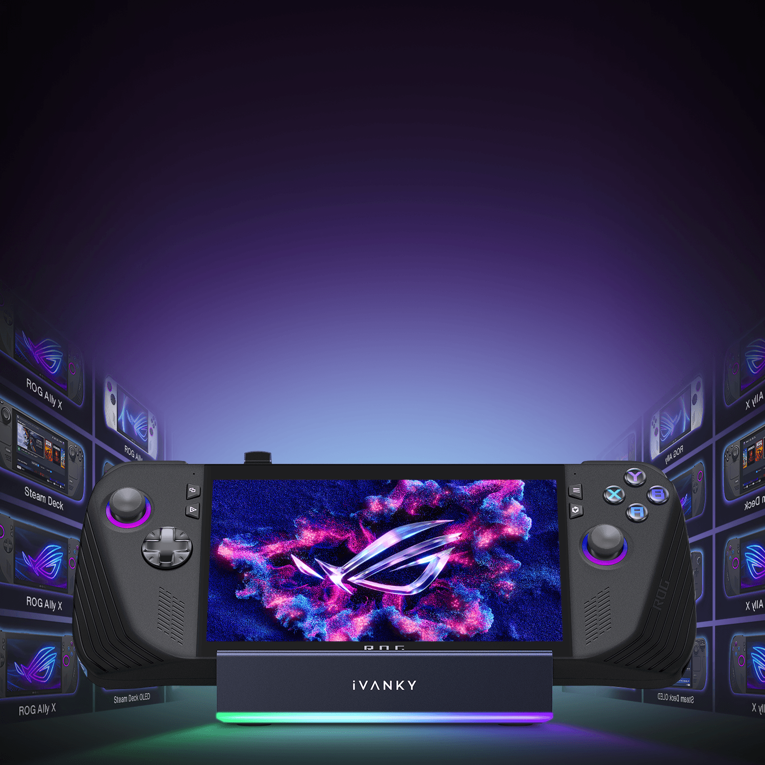 Station d'accueil 14-en-1 4K@120&nbsp;Hz pour Steam Deck OLED/ROG Ally X/Legion Go de Lenovo