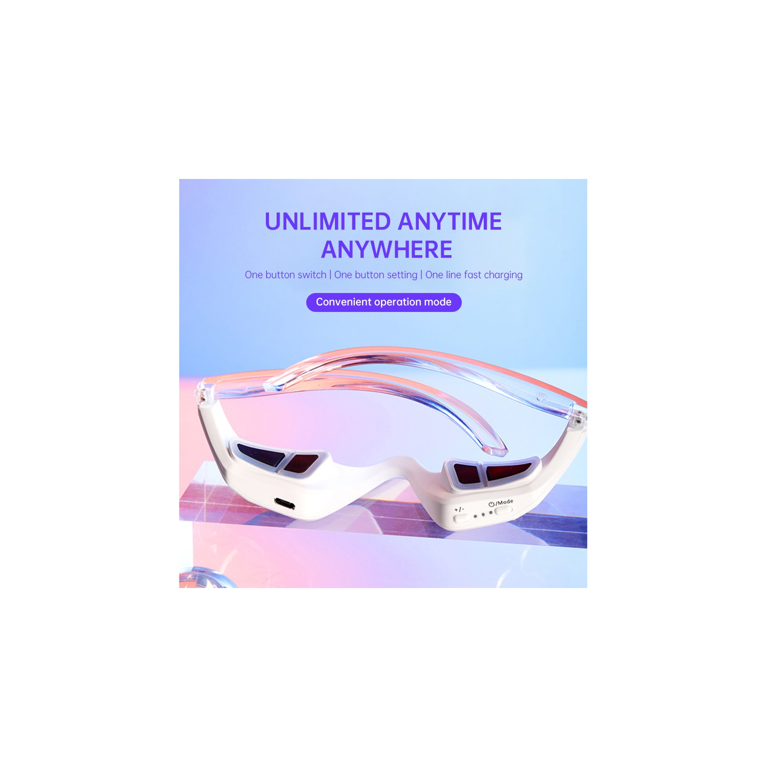 Under-Eye Red Light Therapy Device,Red Light Therapy Glasses Microcurrent Eye Massager,Red Light Eye Mask for Eye Bags Dark Circles Puffiness