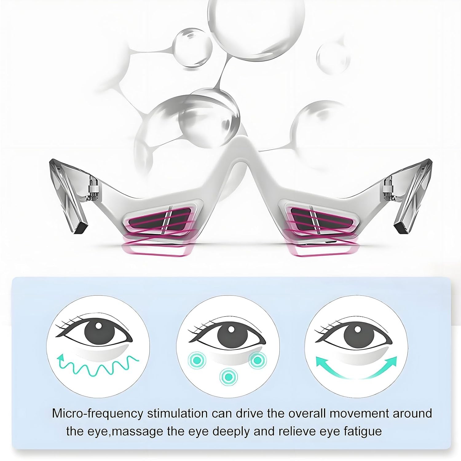 Under-Eye Red Light Therapy Device,Red Light Therapy Glasses Microcurrent Eye Massager,Red Light Eye Mask for Eye Bags Dark Circles Puffiness