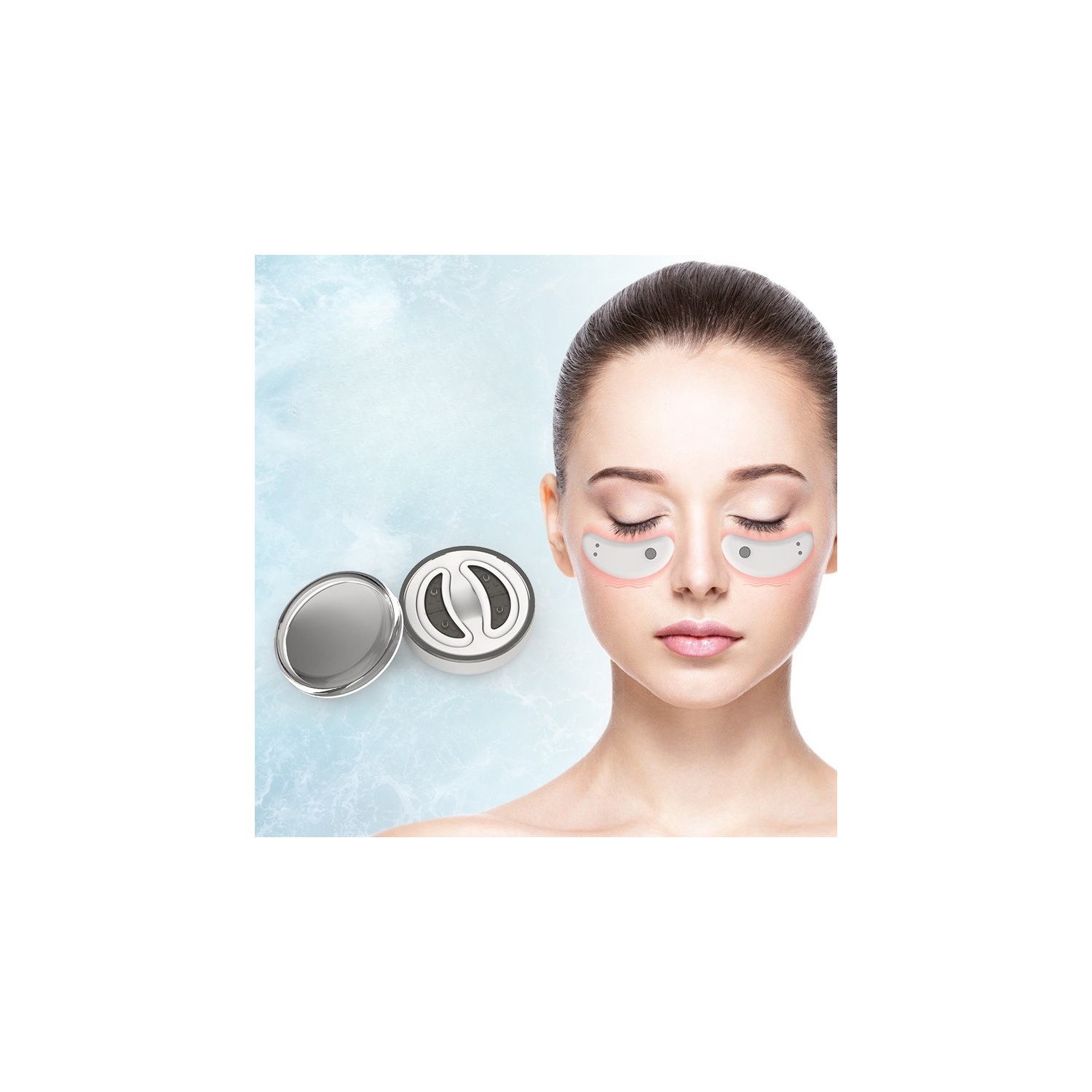 Eye Anti Aging Microcurrent Red Light Therapy Device Eye Bags Remover Dark Circles Eye Wrinkles Remover Eyes Massager-White