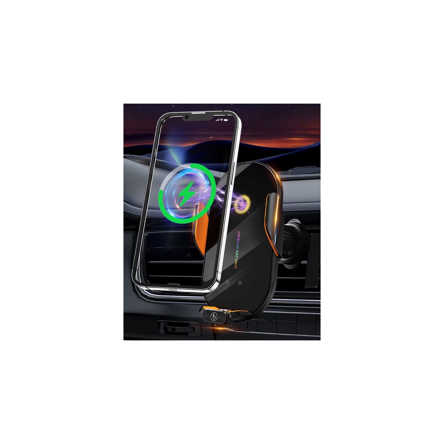 Car Wireless Charger Auto Infrared Induction Phone Holder Stand 66W Fast Charging Station for iPhone 15 14 13 12 Samsung Xiaomi
